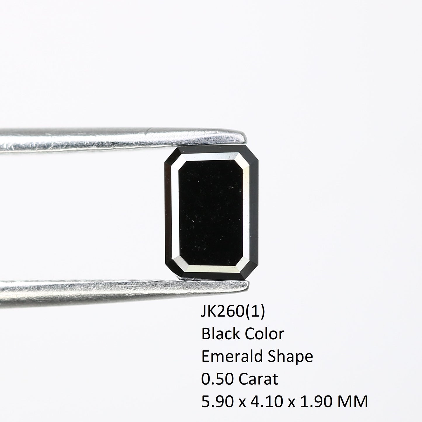 0.50 CT Loose Black Emerald Shape Diamond For Engagement Ring