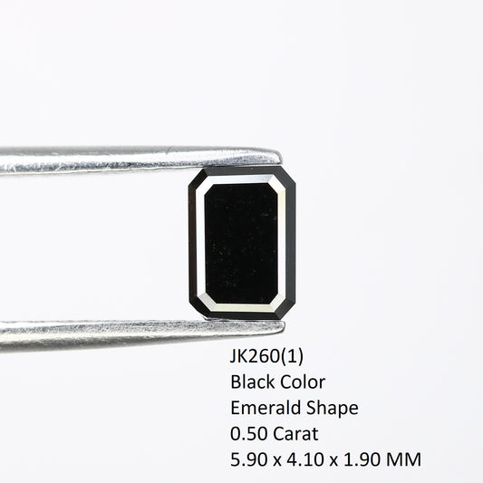 0.50 CT Loose Black Emerald Shape Diamond For Engagement Ring