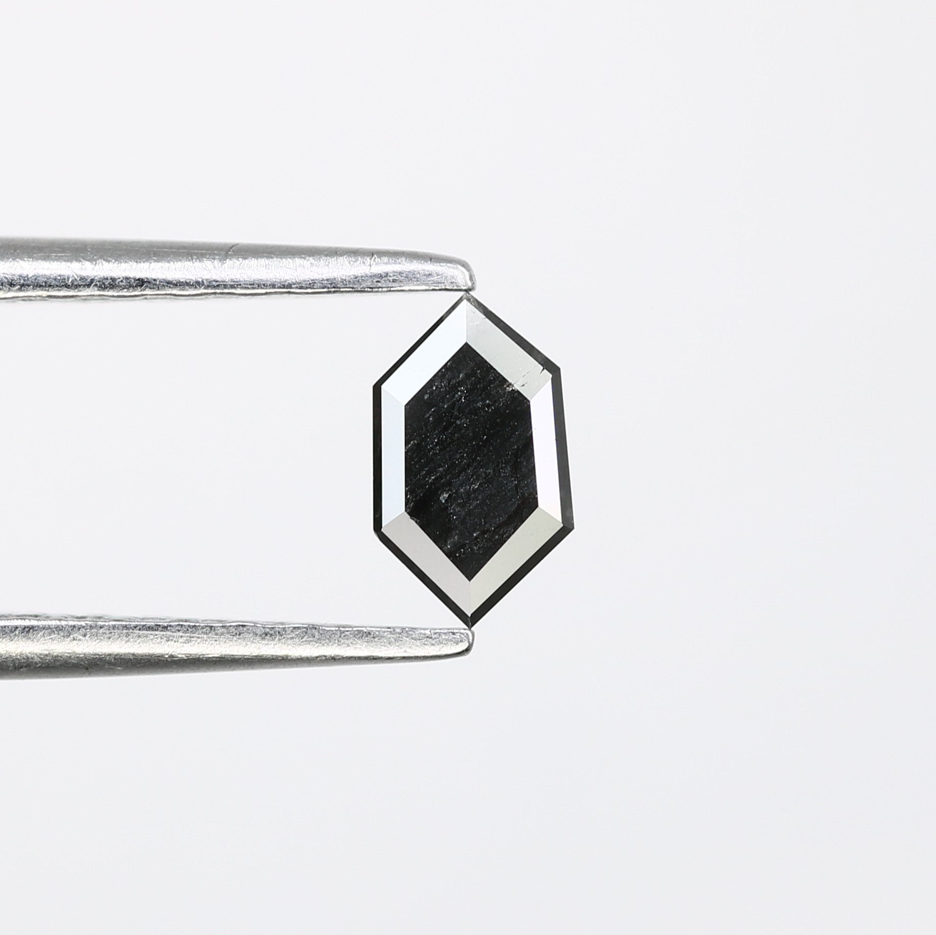 0.32 CT Elongated Hexagon Cut Black Diamond For Engagement Ring