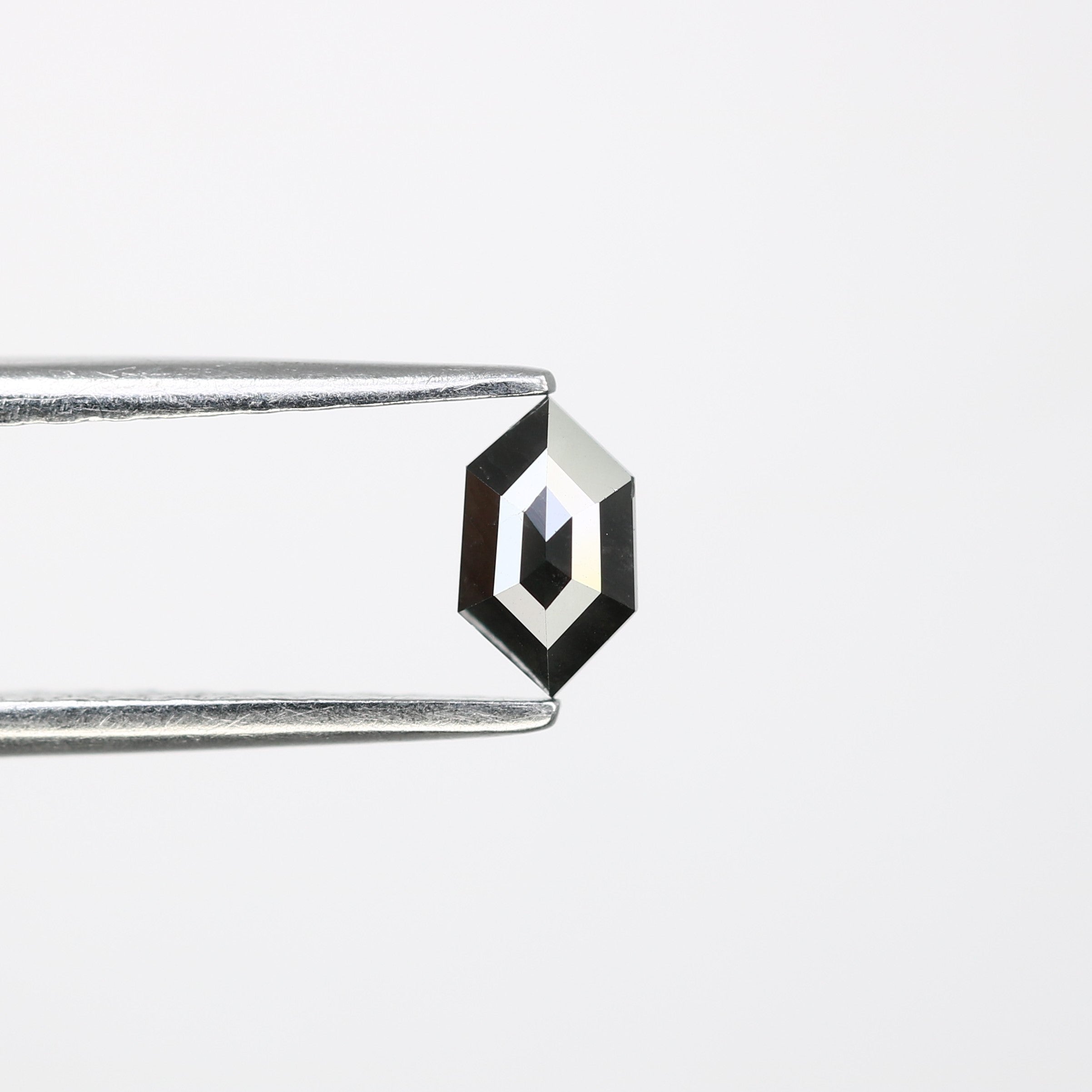 0.32 CT Elongated Hexagon Cut Black Diamond For Engagement Ring