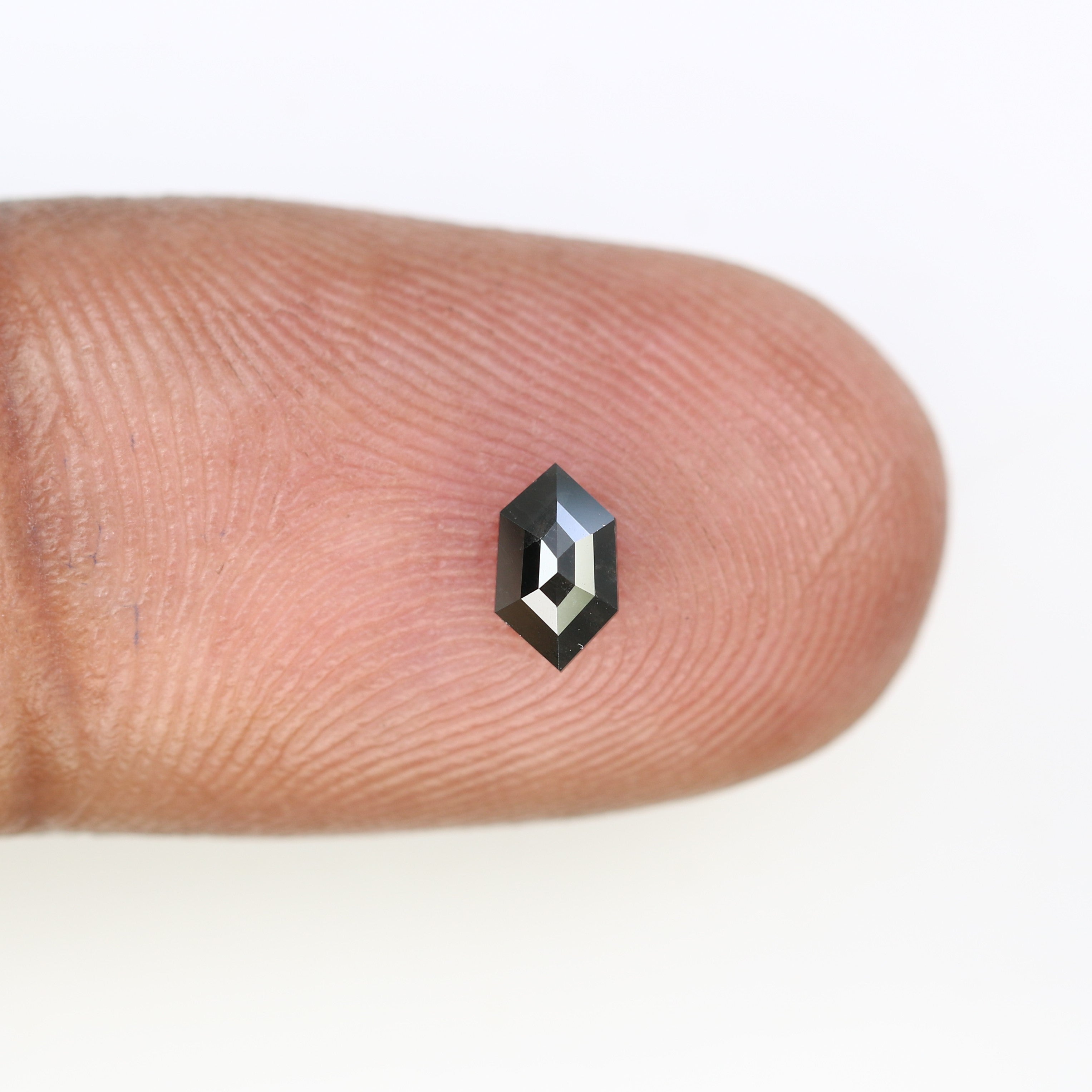 0.32 CT Elongated Hexagon Cut Black Diamond For Engagement Ring