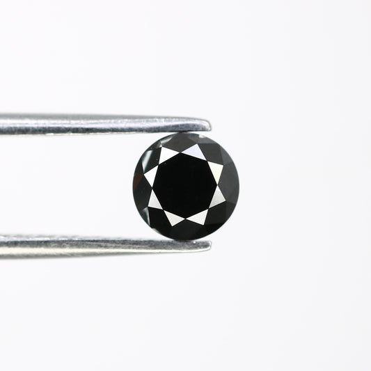 0.69 CT 5.10 x 3.90 MM Natural Black Round Brilliant Cut Diamond For Wedding Ring - JayKrishna Diamond