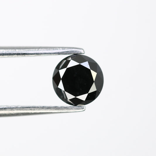 0.69 CT 5.00 MM Round Brilliant Cut Black Loose Diamond For Wedding Ring