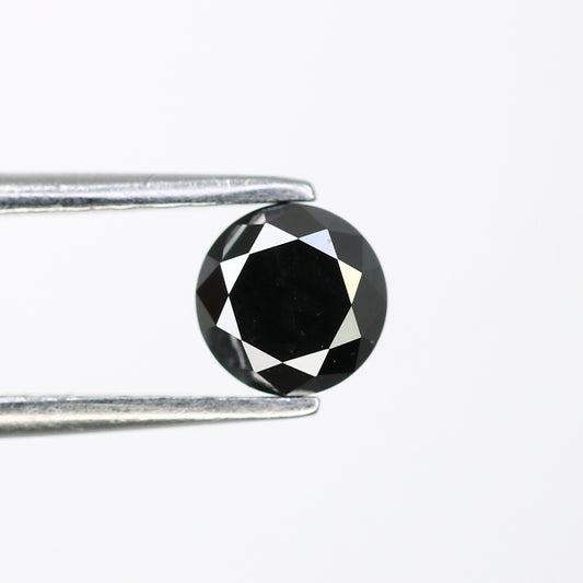 0.69 CT 5.00 MM Round Brilliant Cut Black Loose Diamond For Wedding Ring - JayKrishna Diamond
