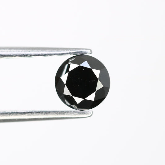 0.72 CT 5.10 MM Natural Round Brilliant Cut Black Loose Diamond For Wedding Ring - JayKrishna Diamond