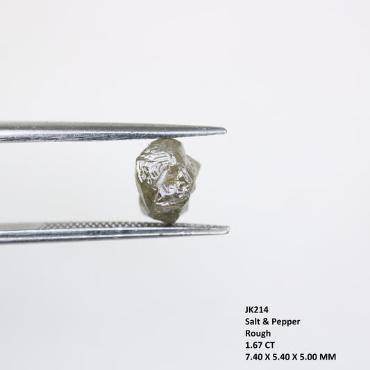 1.67 CT Irregular Cut Raw Salt And Pepper Rough Diamond For Engagement Ring