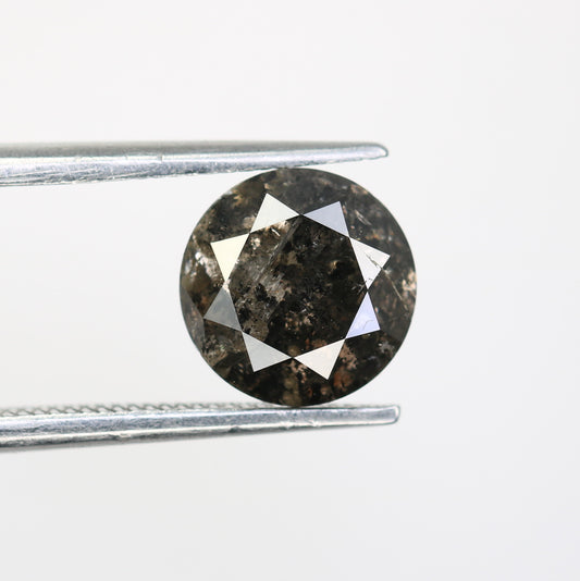 2.09 CT Loose Round Brilliant Cut Salt And Pepper Diamond For Galaxy Ring - JayKrishna Diamond