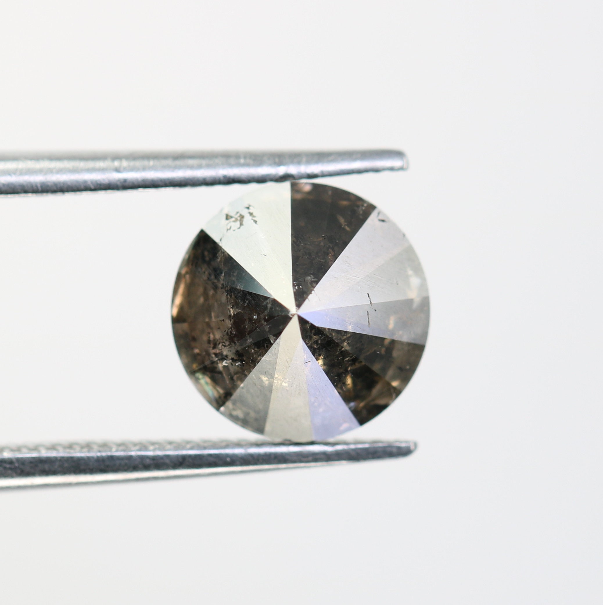 2.09 CT Loose Round Brilliant Cut Salt And Pepper Diamond For Galaxy Ring