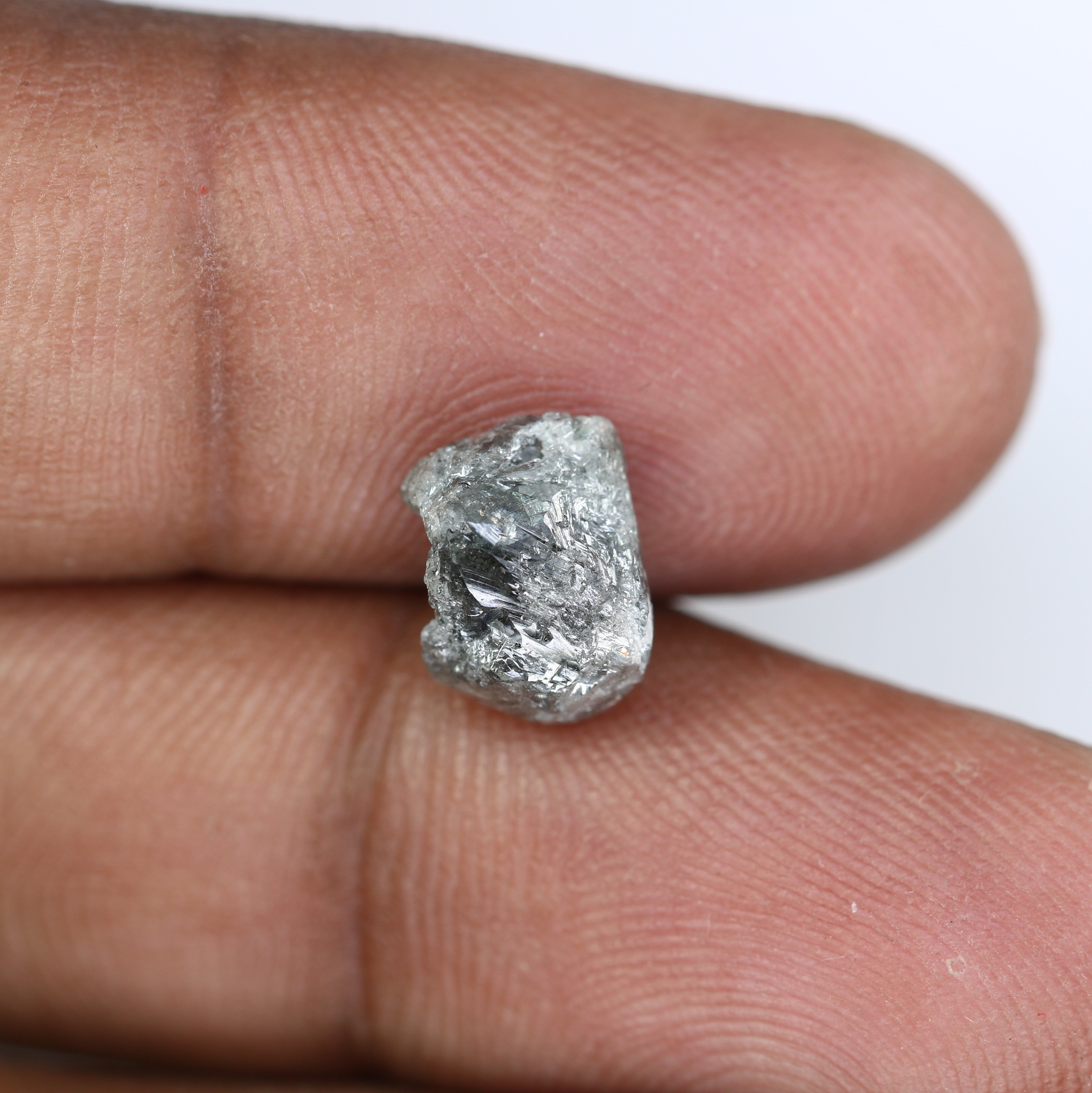 3.20 CT Raw Irregular Cut Rough Salt And Pepper Diamond For Engagement Ring