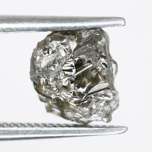 2.50 CT Raw Salt And Pepper Uncut Rough Diamond For Engagement Ring