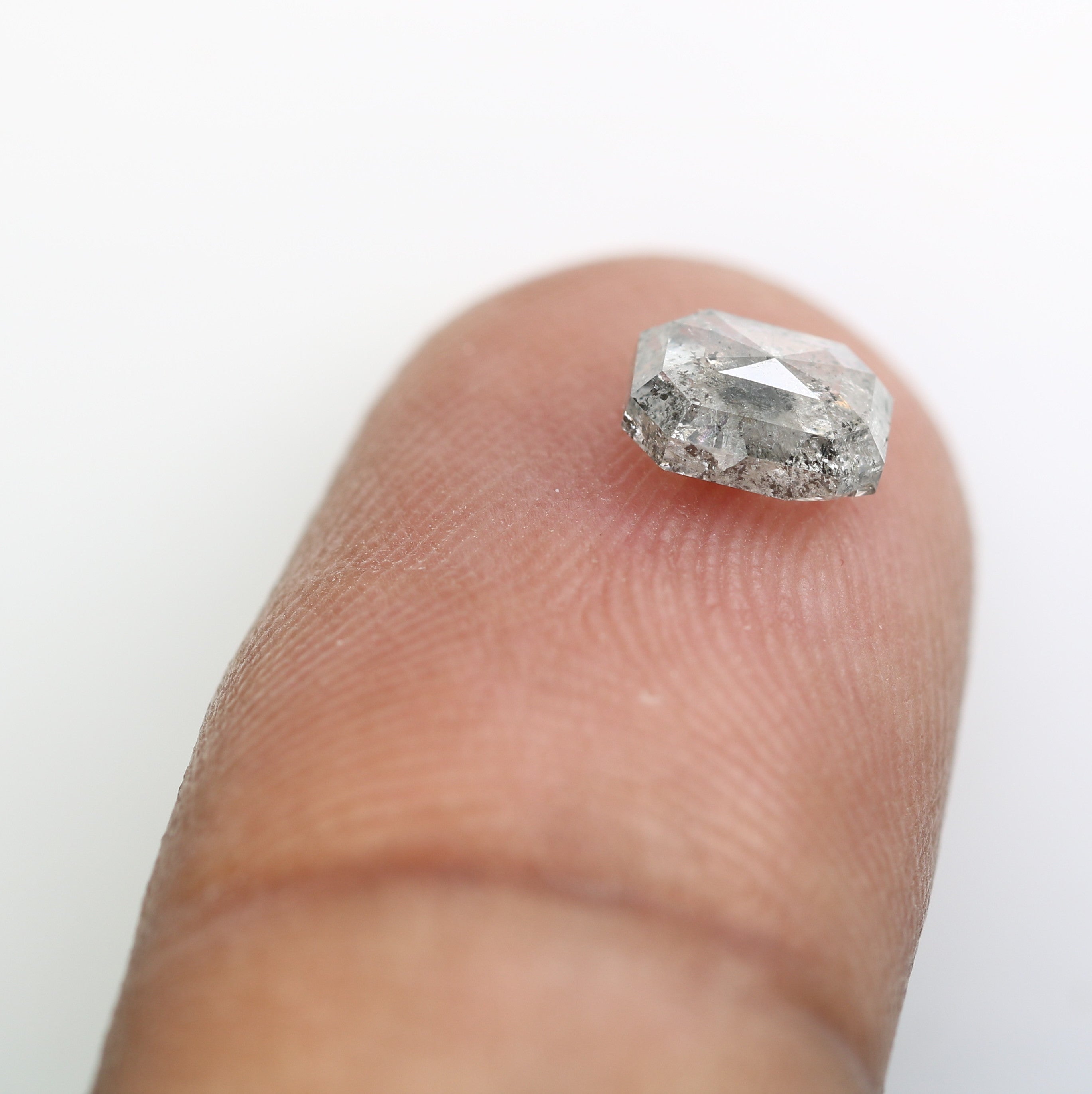 1.03 CT Loose Emerald Shape Salt And Pepper 6.30 MM Diamond For Engagement Ring
