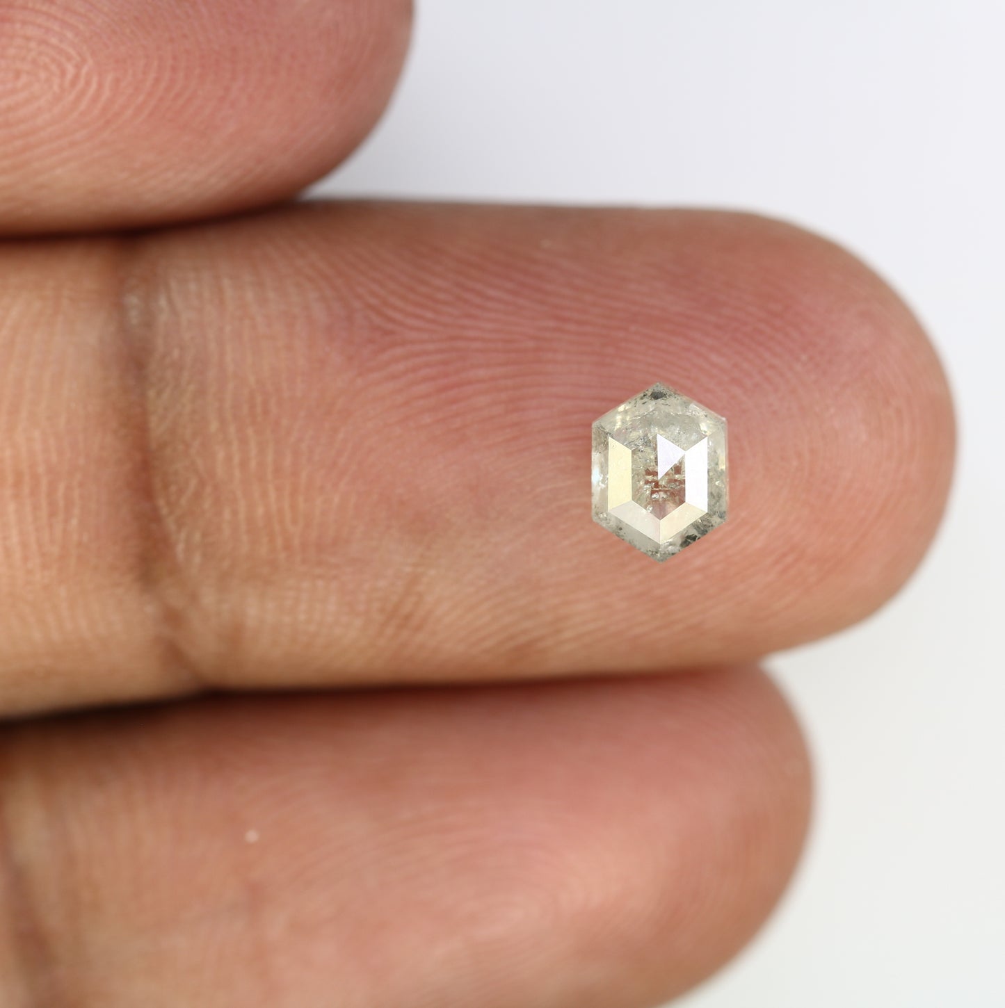 0.94 CT Salt And Pepper Elongated Hexagon Shape 6.50 MM Diamond For Engagement Ring