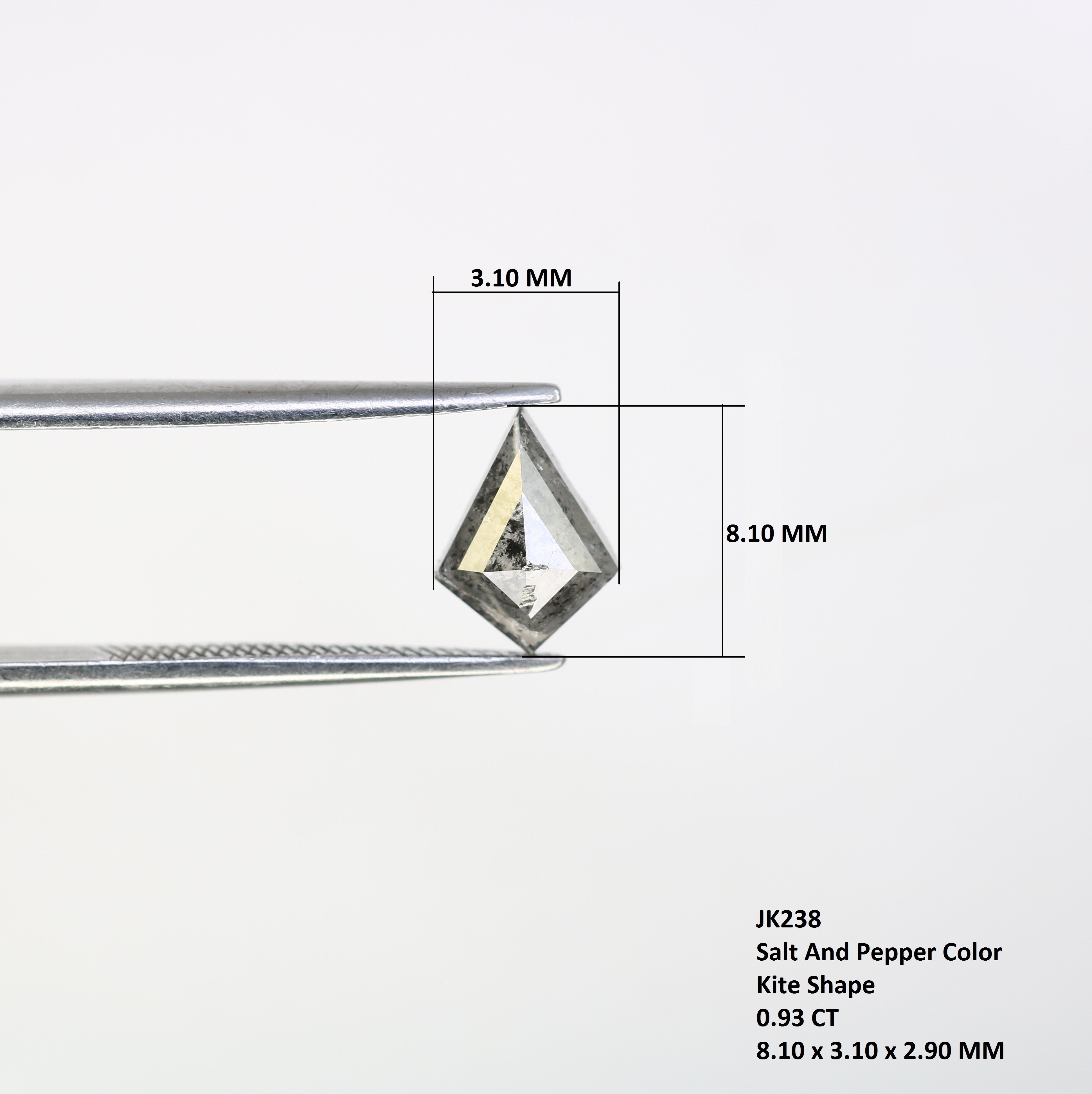 0.93 CT Beautiful Kite Shape Natural Salt And Pepper Loose Diamond For Engagement Ring