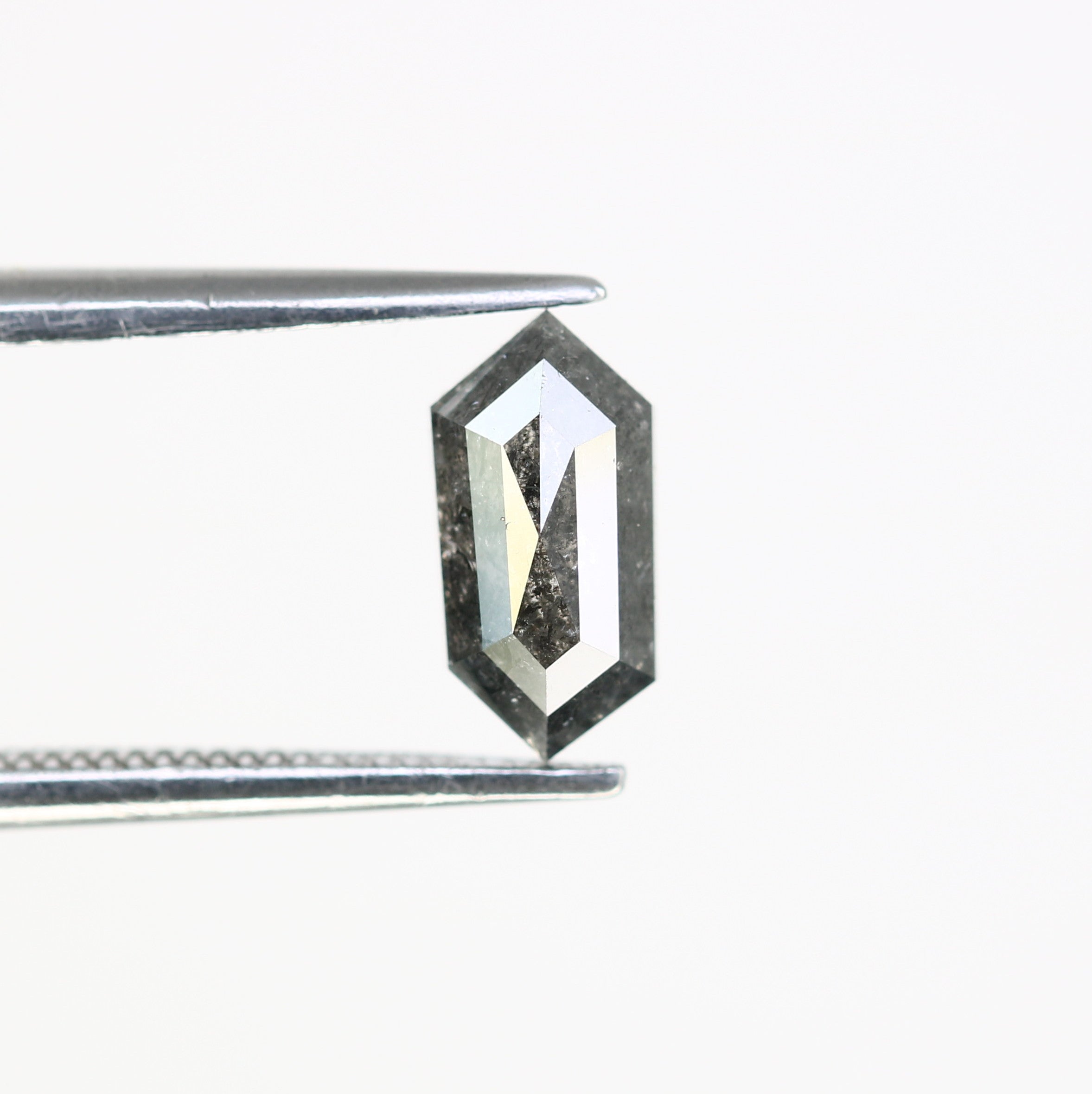 1.01 CT Elongated Hexagon Shape Salt And Pepper 8.50 MM Diamond For Engagement Ring