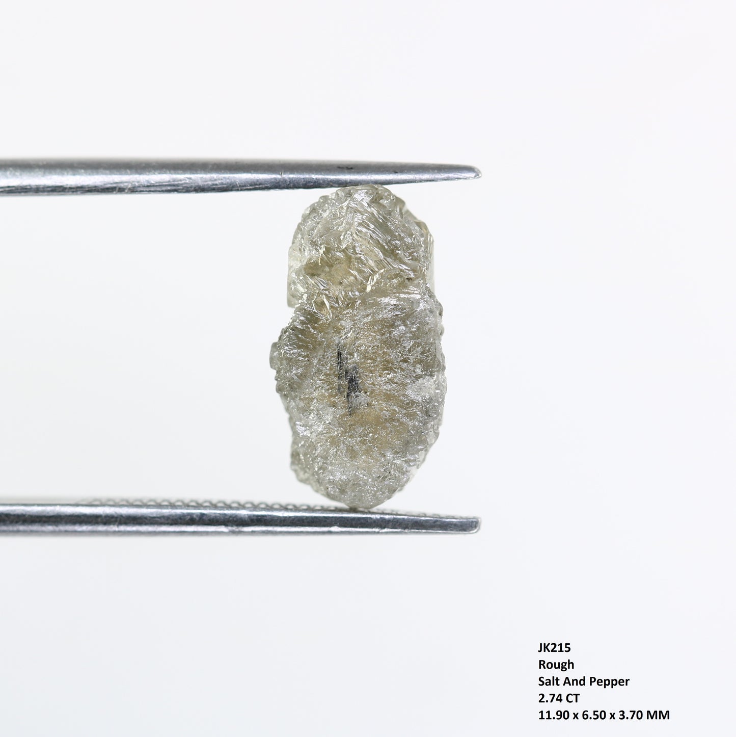 2.74 CT Salt And Pepper Irregular Cut Raw Rough Diamond For Engagement Ring