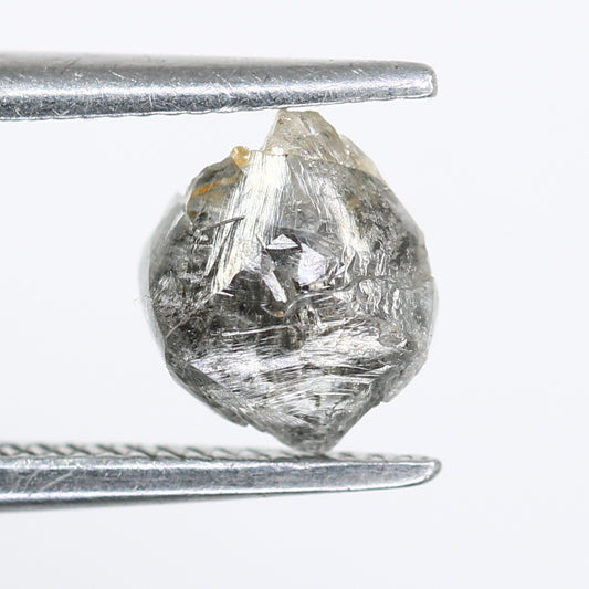 0.66 CT Rough Raw Salt and Pepper Uncut Diamond for Engagement Ring - Unique Gemstone for Custom Bridal Jewelry Designs - JayKrishna Diamond