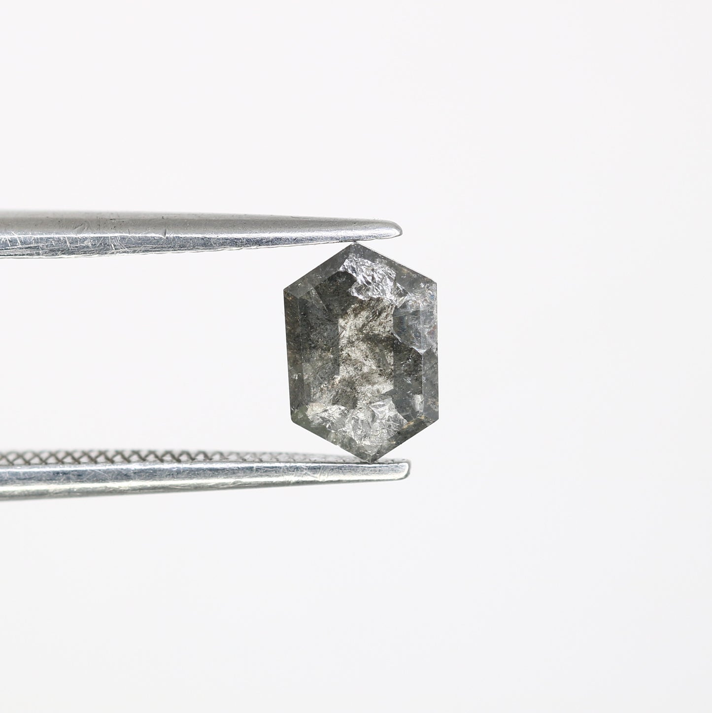 0.69 CT Elongated Hexagon Shape Salt And Pepper 6.90 MM Diamond For Wedding Ring