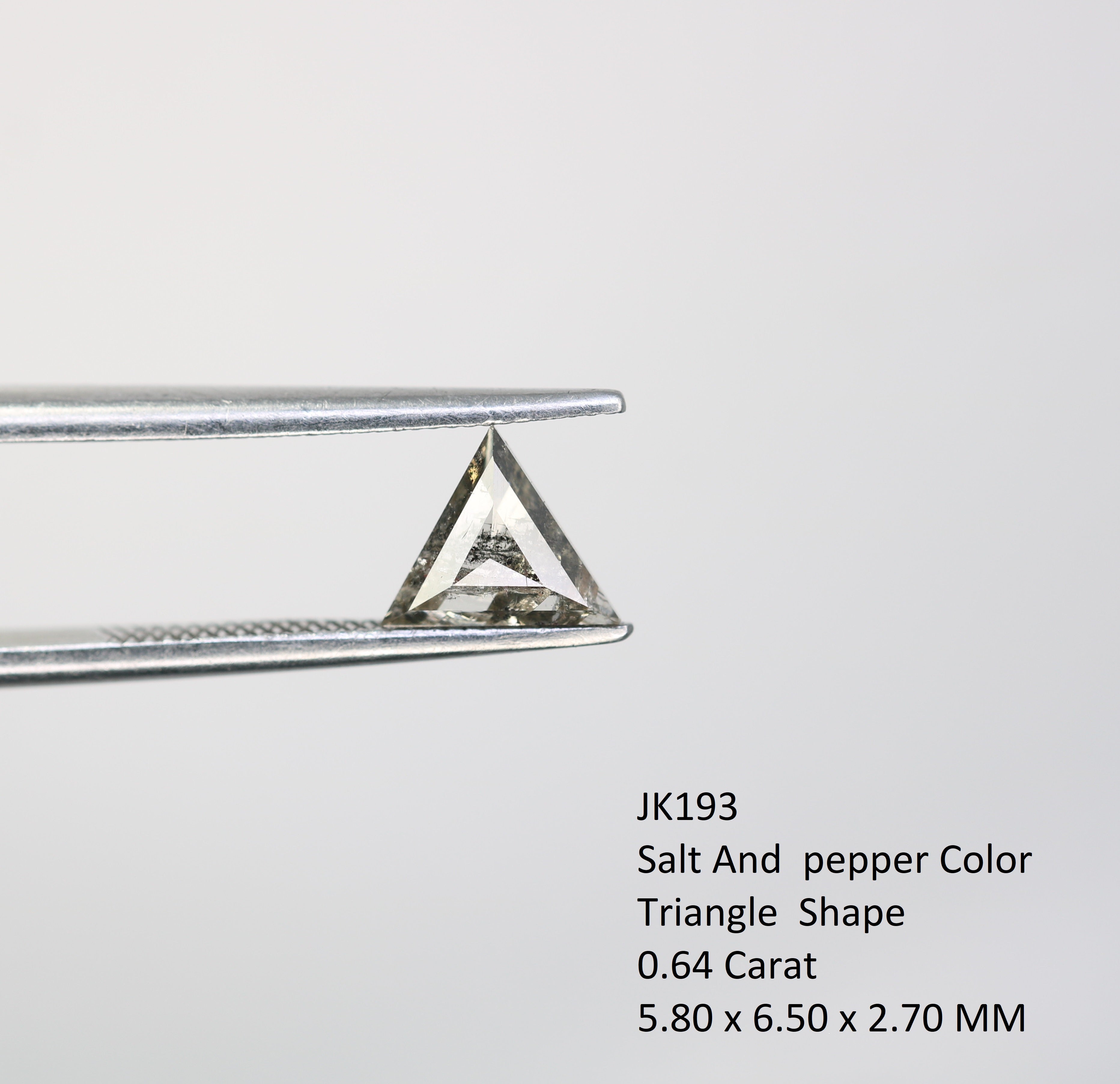 0.64 Carat Salt And Pepper Loose Triangle Shape Diamond For Galaxy Ring