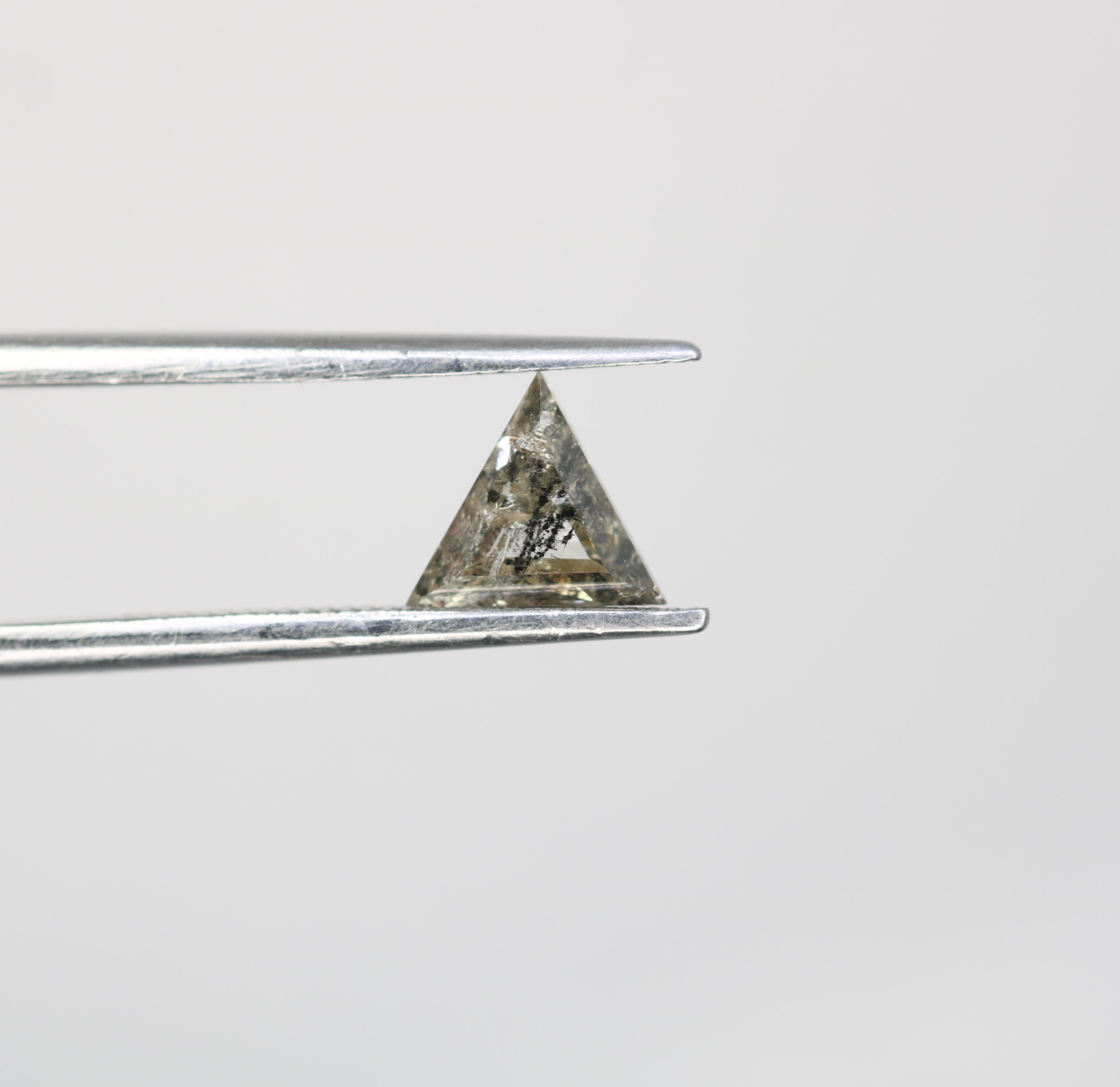0.64 Carat Salt And Pepper Loose Triangle Shape Diamond For Galaxy Ring