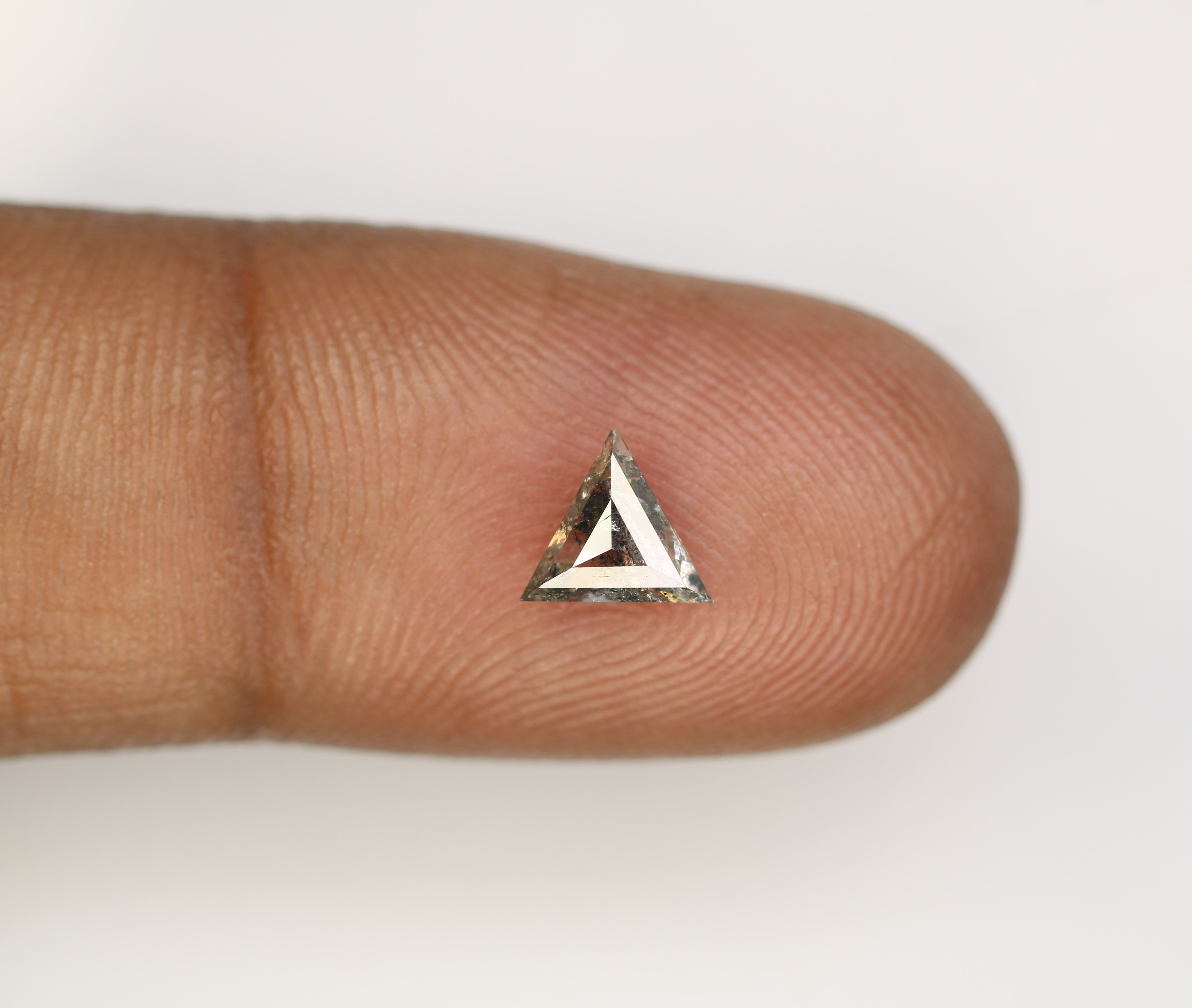 0.64 Carat Salt And Pepper Loose Triangle Shape Diamond For Galaxy Ring