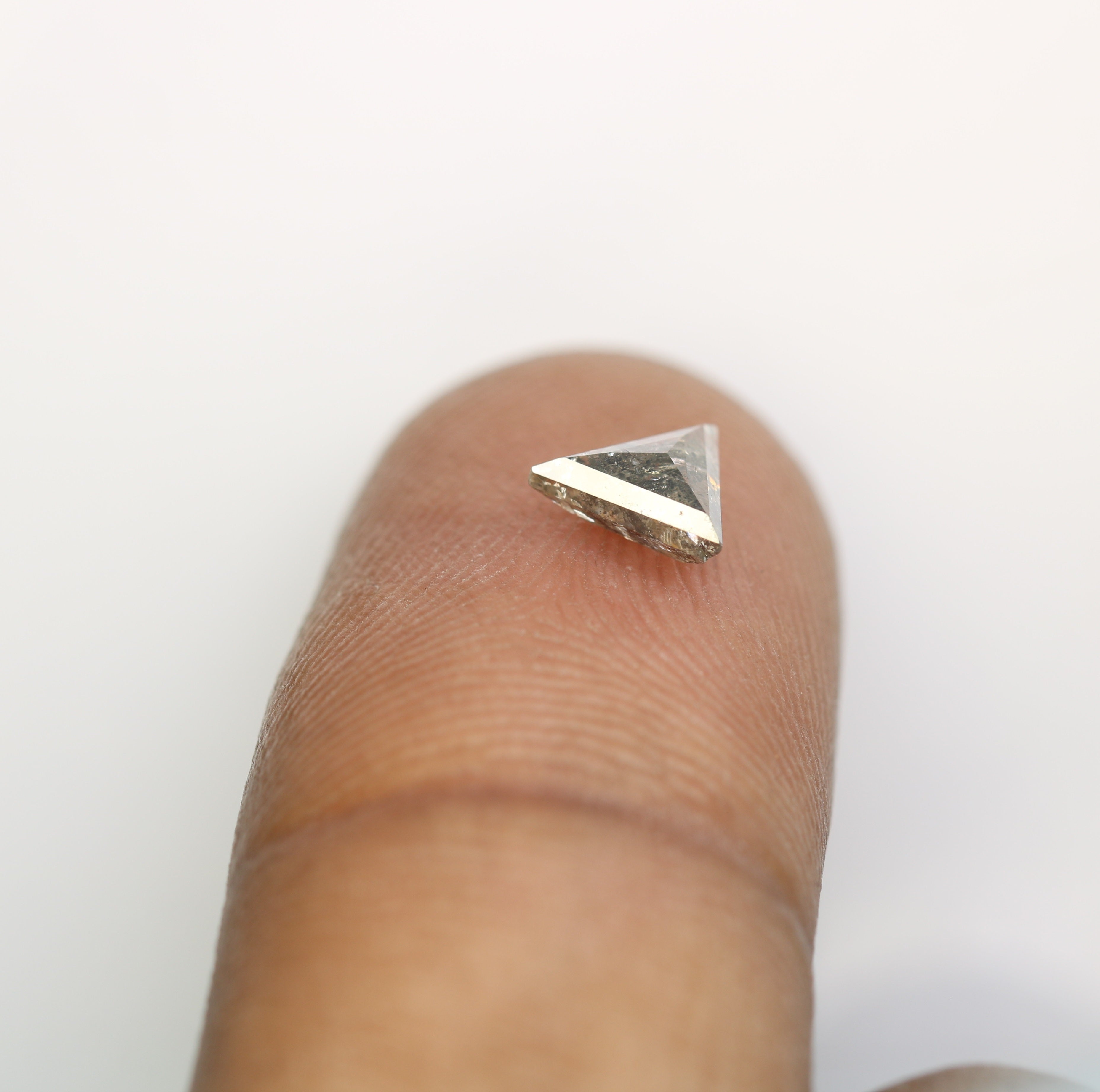0.64 Carat Salt And Pepper Loose Triangle Shape Diamond For Galaxy Ring