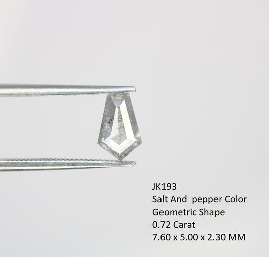 0.72 Carat Salt And Pepper Loose Geometric Shape Diamond For Engagement Ring