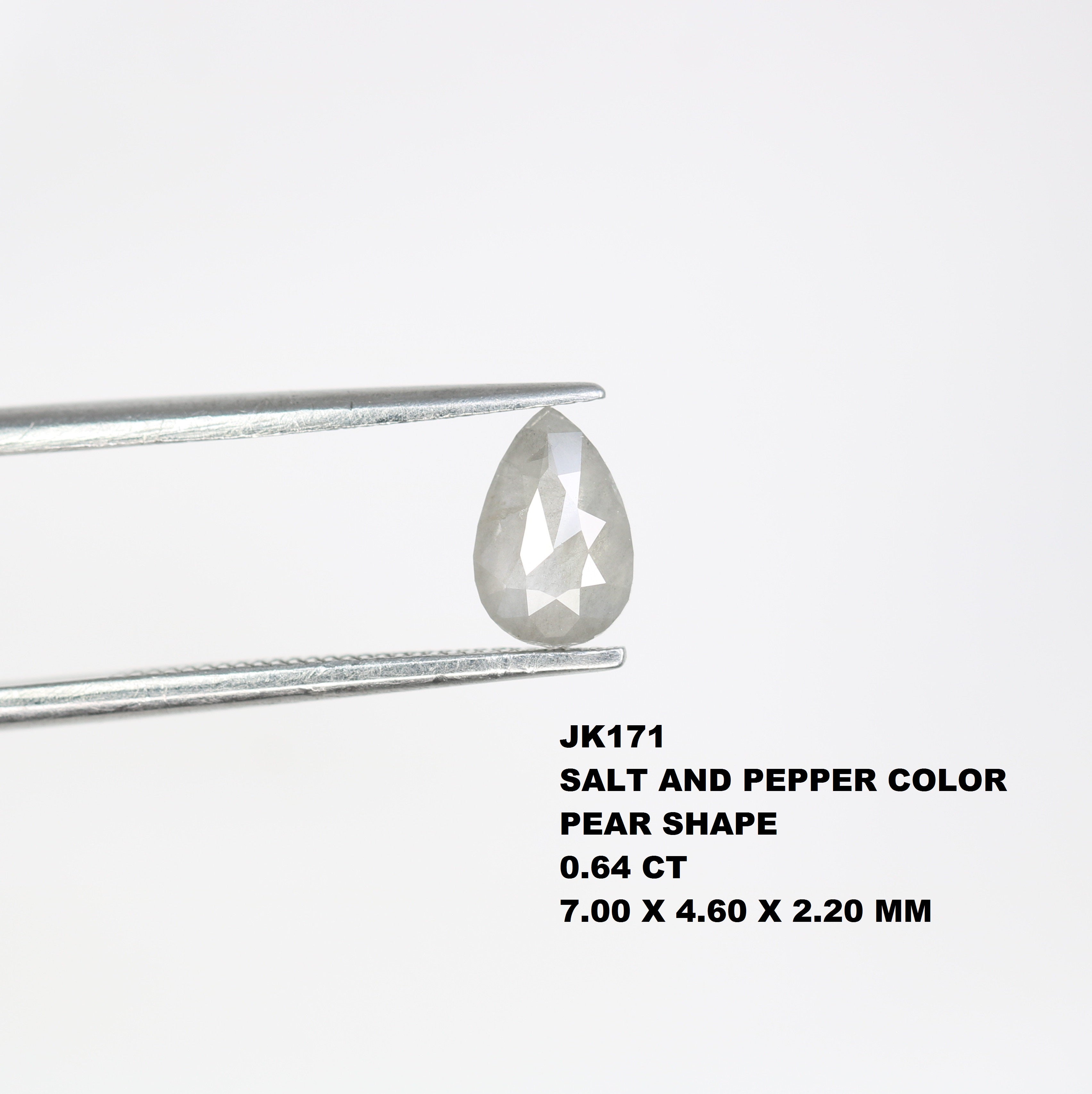 0.64 Carat Natural Loose Pear Shape Salt And Pepper Diamond For Wedding Ring