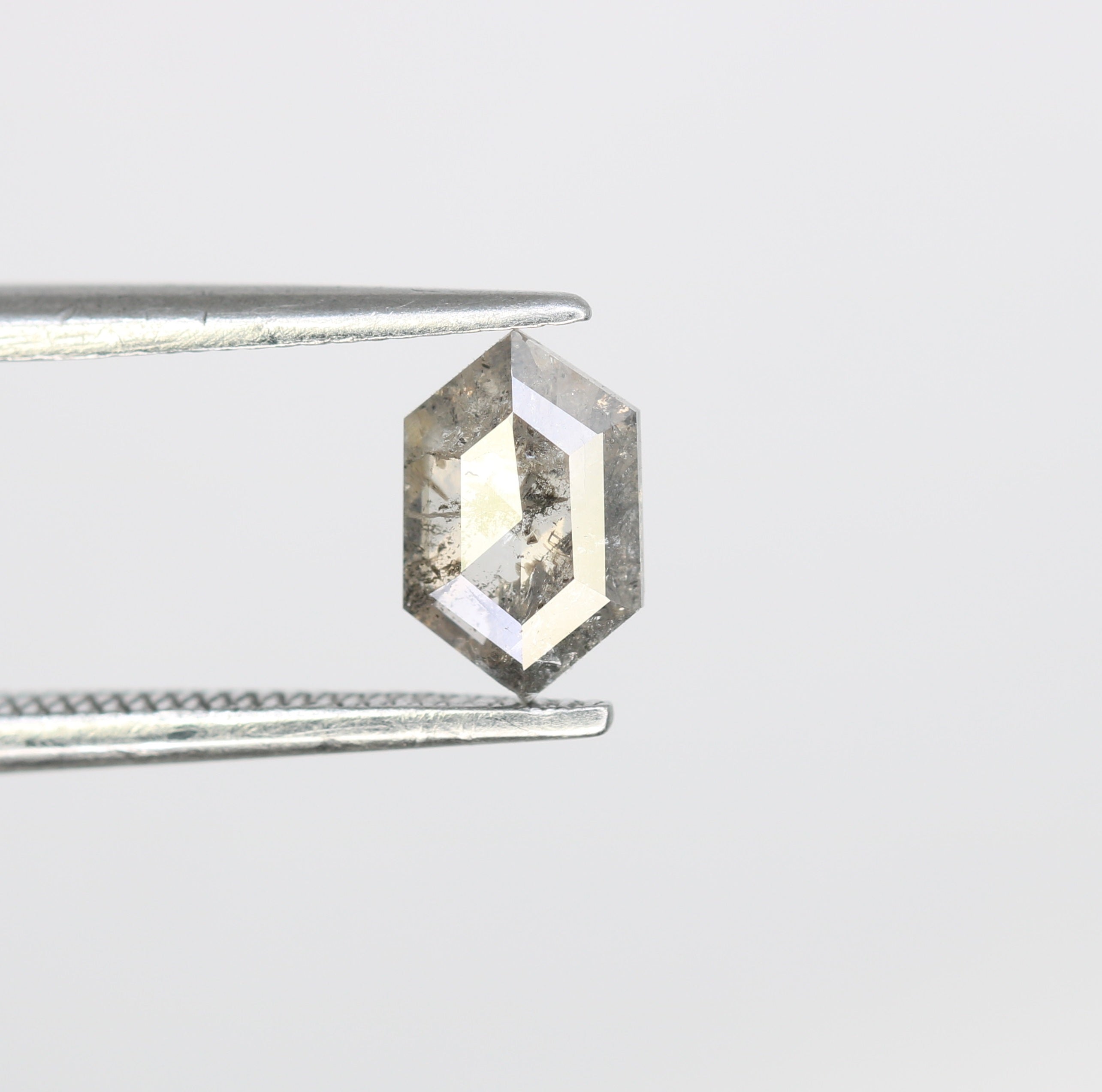 0.67 Carat Salt And Pepper Loose Elongated Hexagon Shaped Diamond For Galaxy Ring
