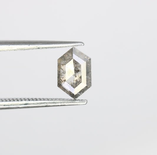 0.67 Carat Salt And Pepper Loose Elongated Hexagon Shaped Diamond For Galaxy Ring