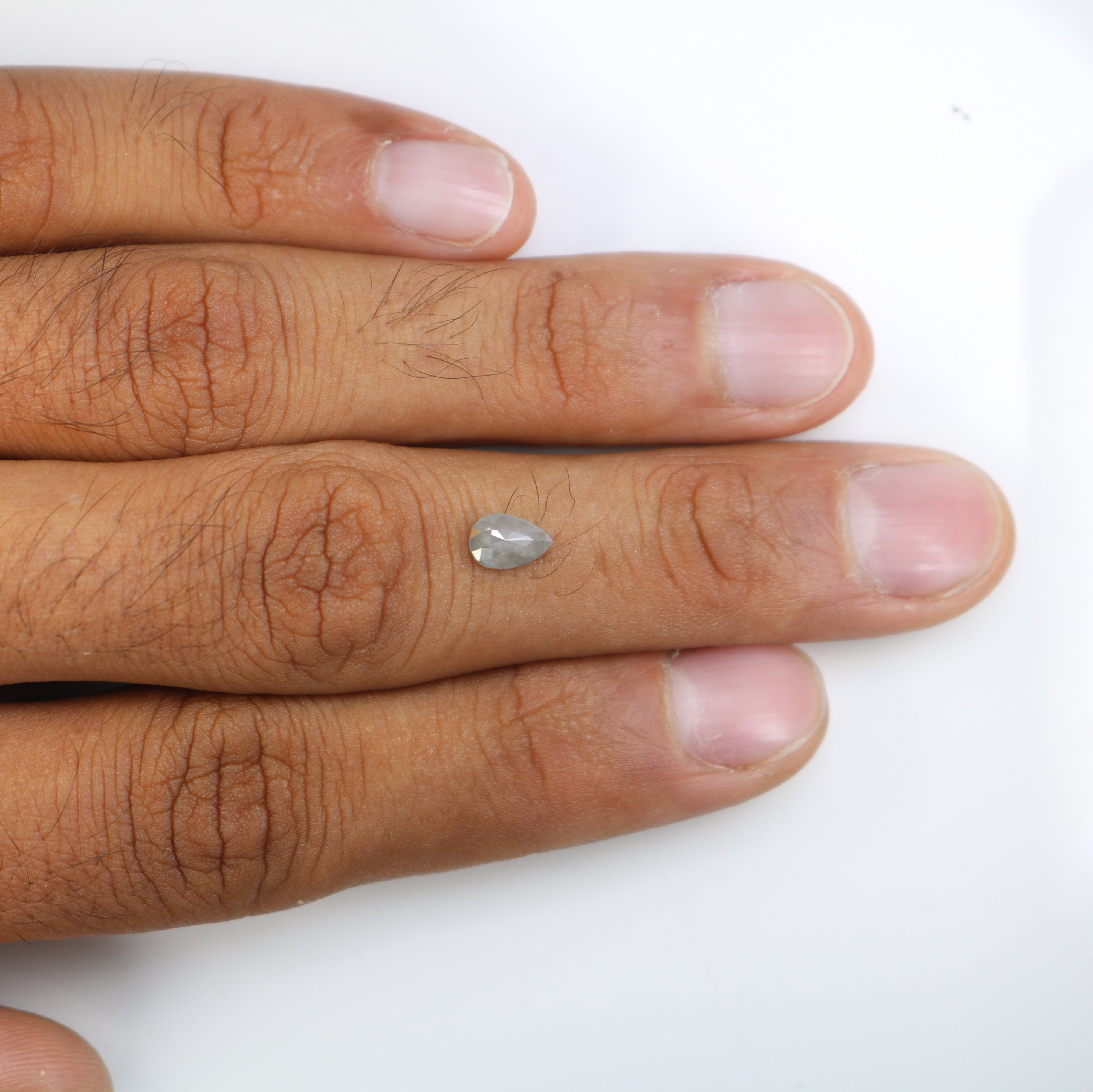 0.64 Carat Natural Loose Pear Shape Salt And Pepper Diamond For Wedding Ring