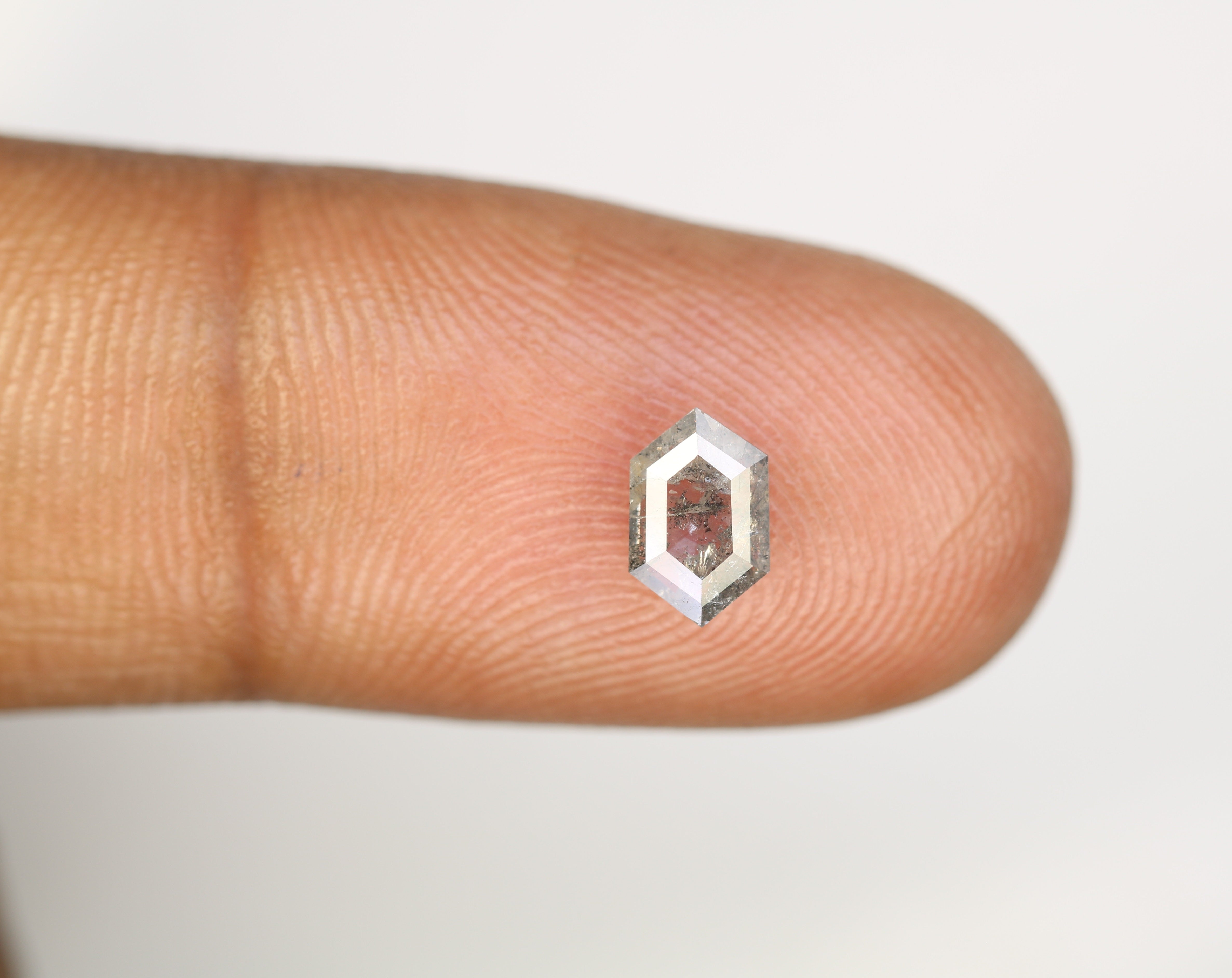 0.67 Carat Salt And Pepper Loose Elongated Hexagon Shaped Diamond For Galaxy Ring