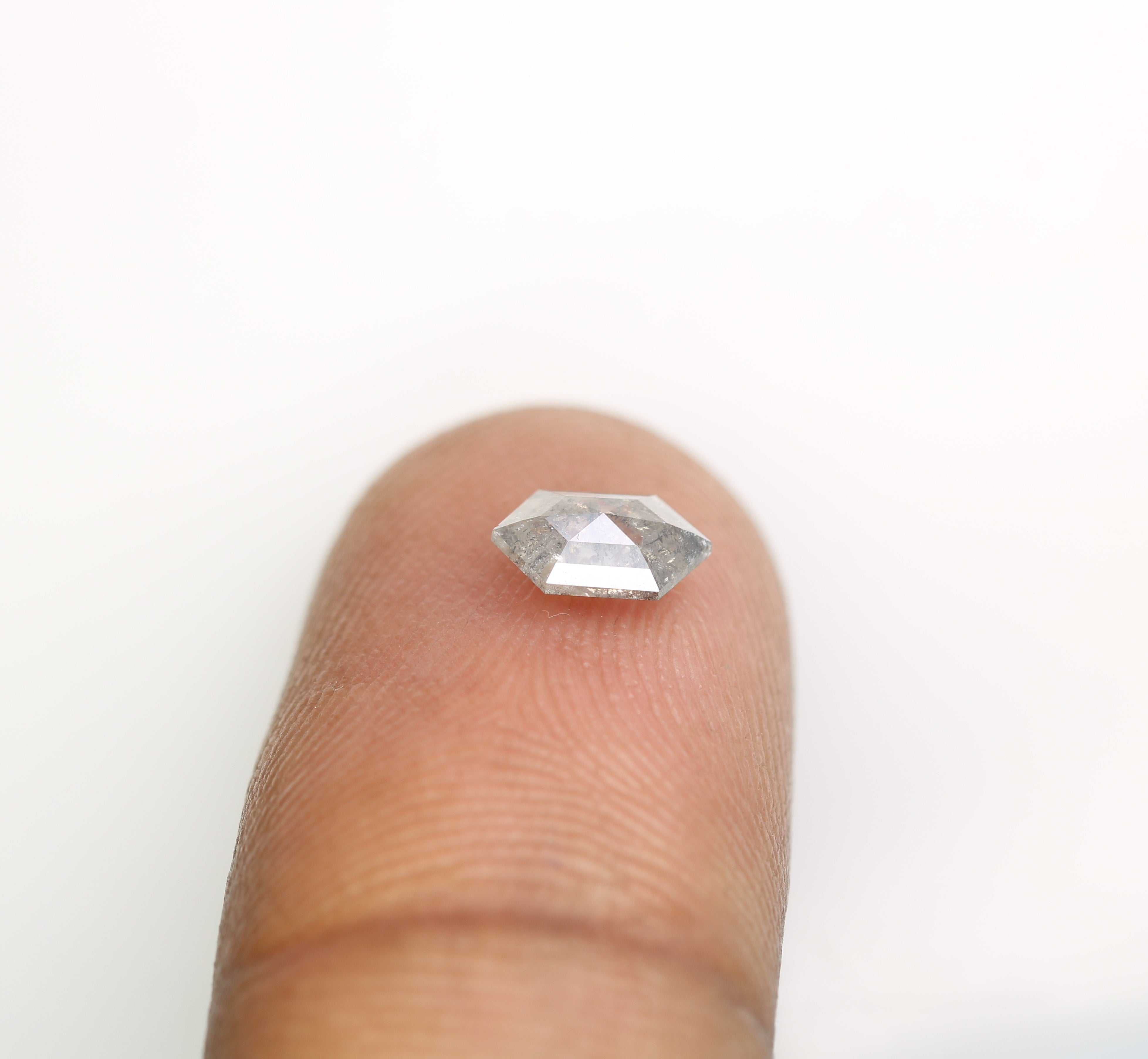 0.67 Carat Salt And Pepper Loose Elongated Hexagon Shaped Diamond For Galaxy Ring