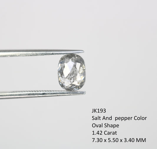 1.42 Carat Oval Shaped Natural Salt And Pepper Diamond For Galaxy Ring