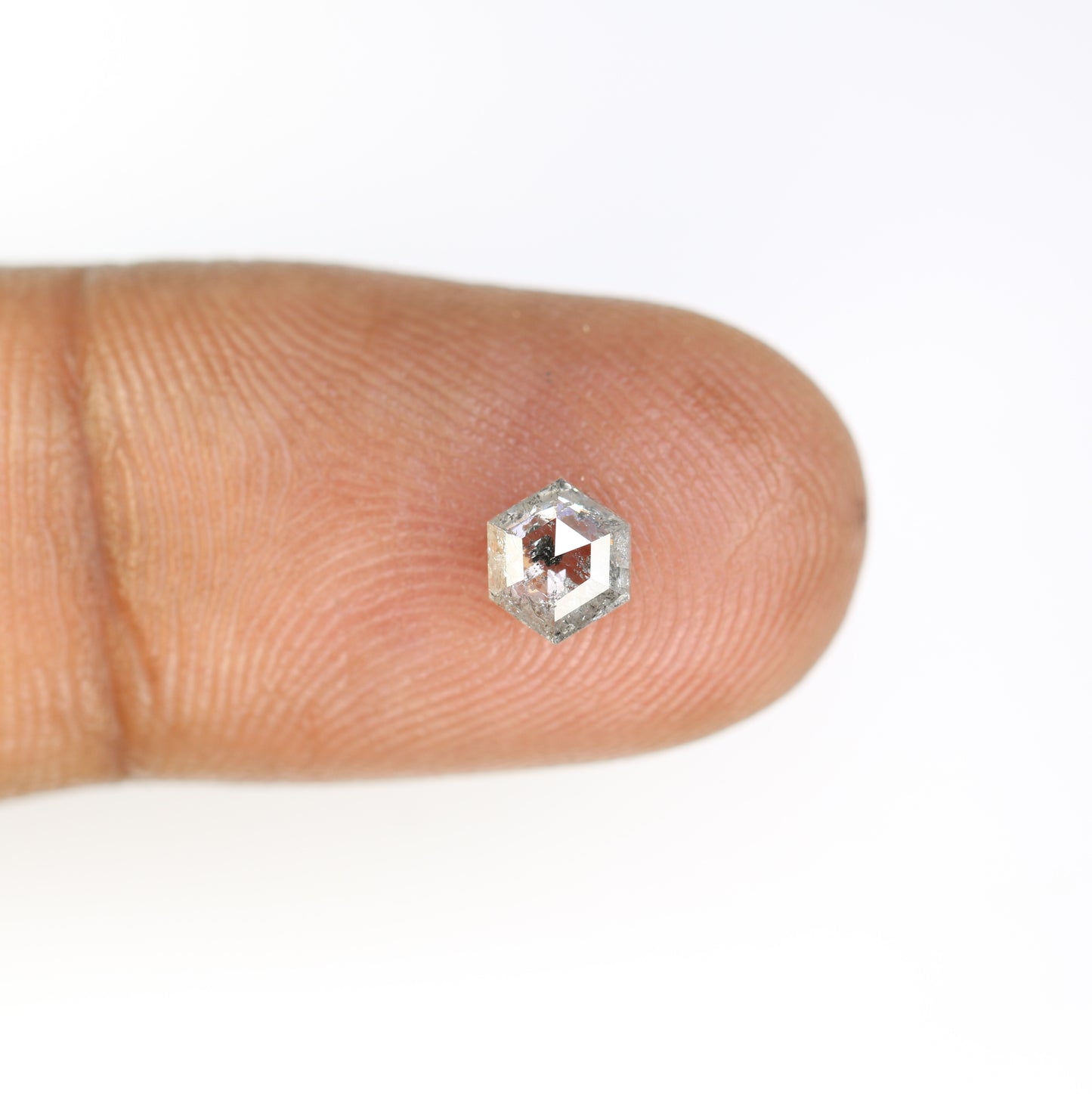 0.57 Carat Hexagon Shape Natural Loose Salt And Pepper Diamond For Wedding Ring
