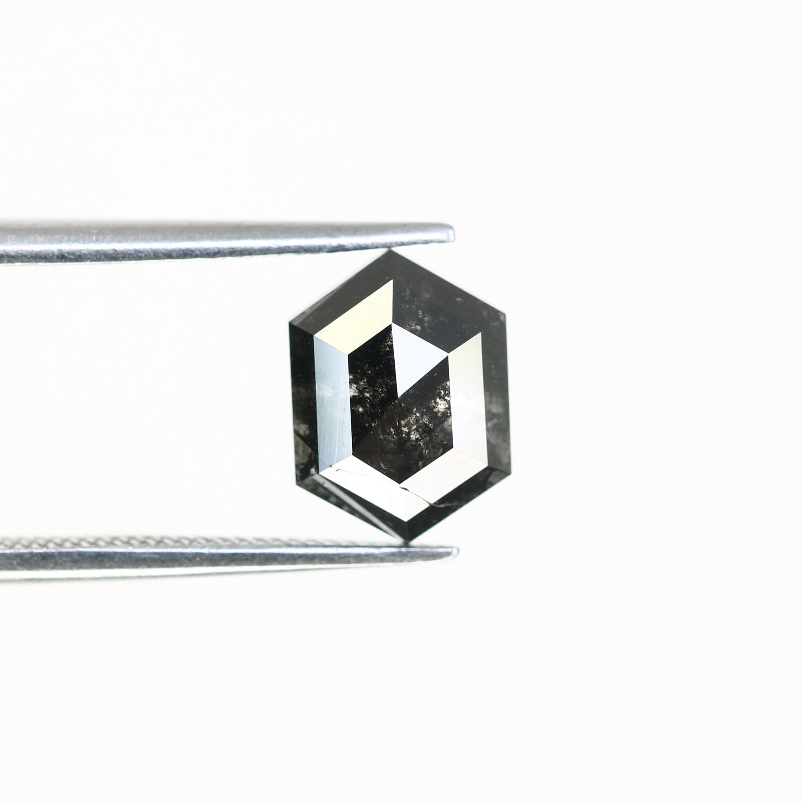 2.73 CT Elongated Hexagon Shape Salt And Pepper 9.20 MM Diamond For Wedding Band