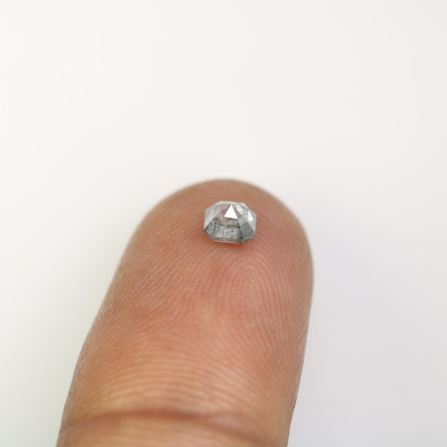 0.48 Carat Salt And Pepper Asscher Shape Natural Loose Diamond For Wedding Ring