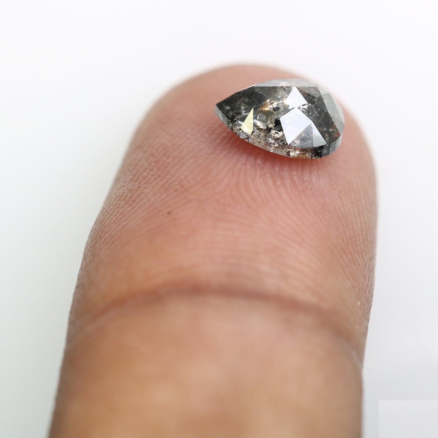1.42 CT Salt And Pepper Pear Shape 8.00 MM Diamond For Wedding Ring