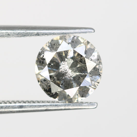 1.51 Carat Salt And Pepper Loose Round Brilliant Cut Diamond For Wedding Ring - JayKrishna Diamond