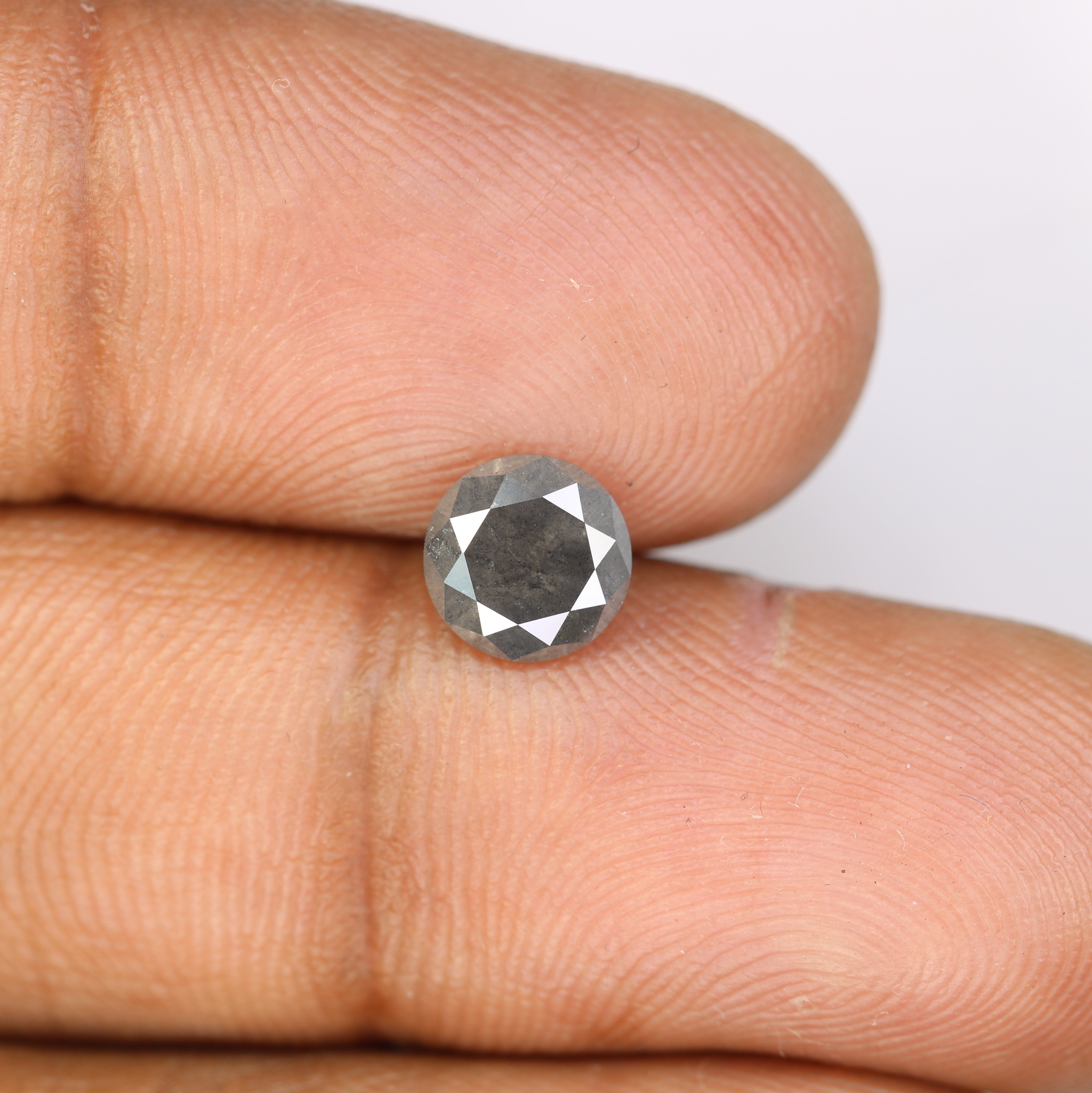 Salt And Pepper Diamond Ring 1.39 Carat Loose Round Brilliant Cut Diamond