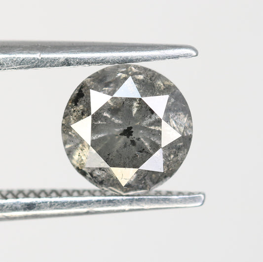 1.09 Carat Salt And Pepper Loose Round Brilliant Cut Diamond For Engagement Ring - JayKrishna Diamond