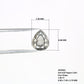 1.85 CT Pear Shape Natural Salt And Pepper 8.80 MM Loose Diamond For Engagement Ring