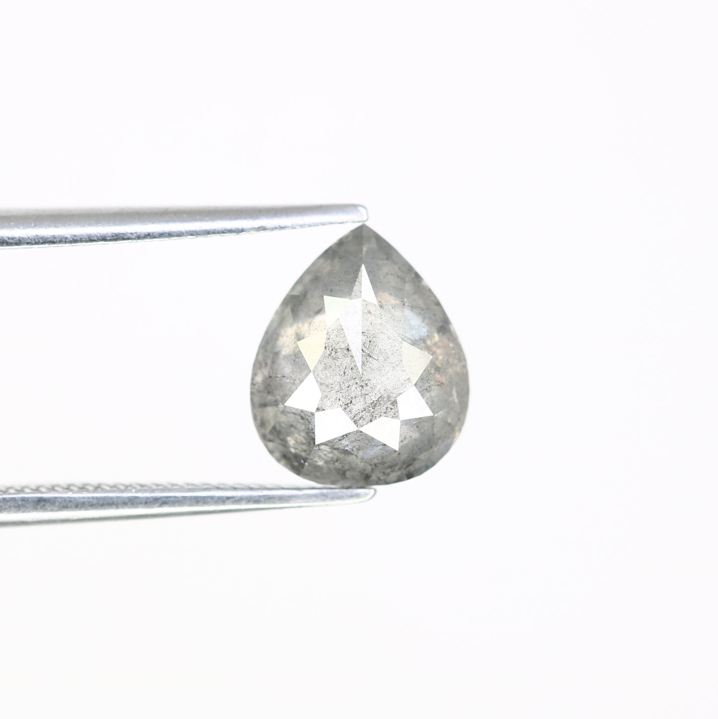 1.85 CT Pear Shape Natural Salt And Pepper 8.80 MM Loose Diamond For Engagement Ring