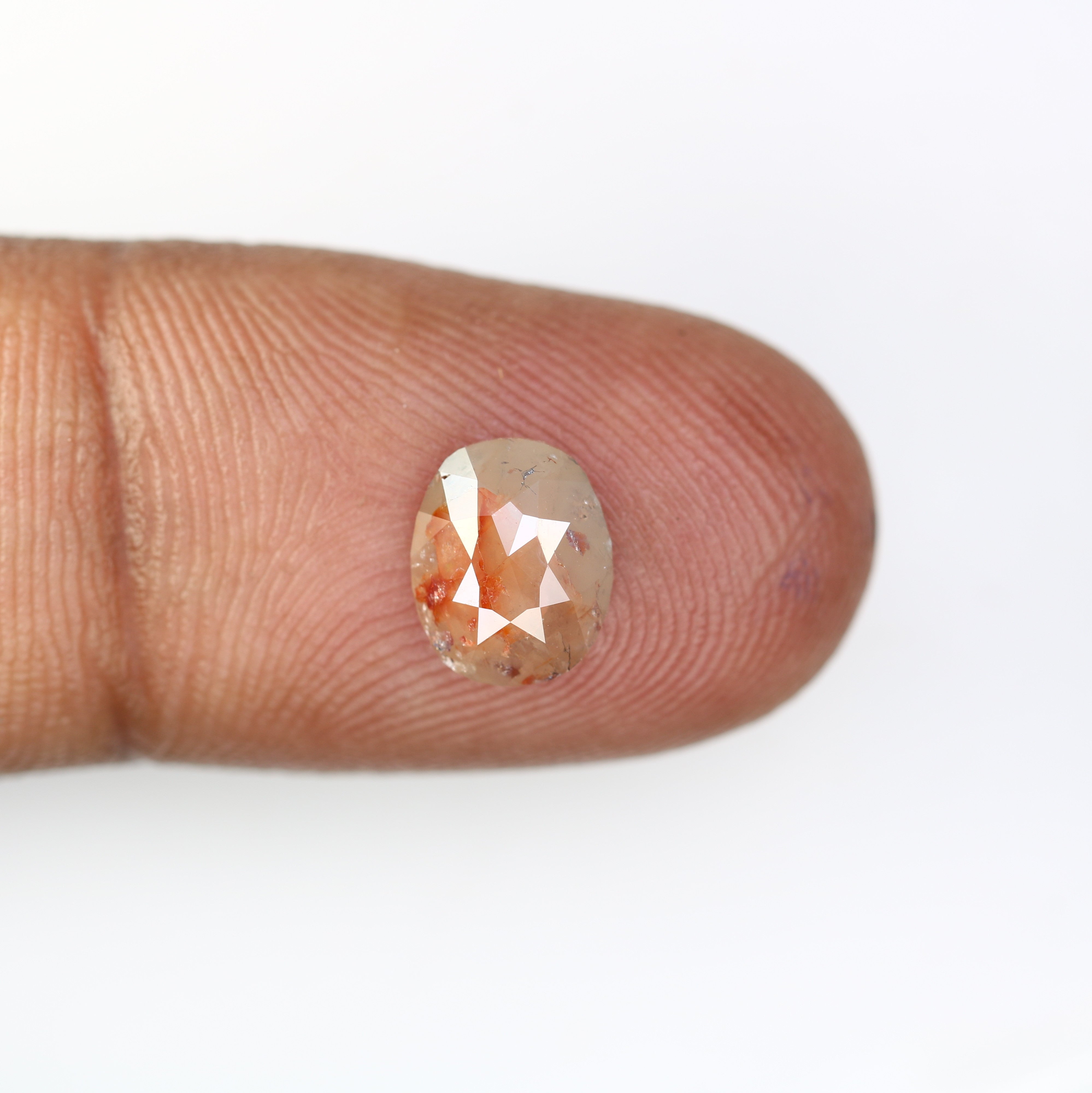 1.48 Carat Oval Shaped Diamond Ring Natural Loose Fancy Peach Color Diamond
