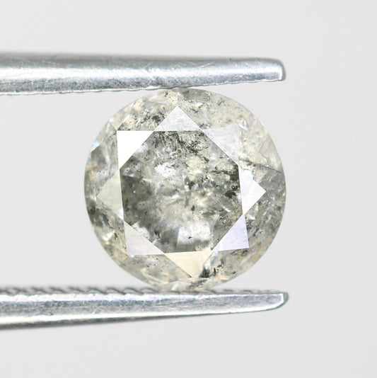 0.84 Carat Salt And Pepper Loose Round Brilliant Cut Diamond For Wedding Ring - JayKrishna Diamond