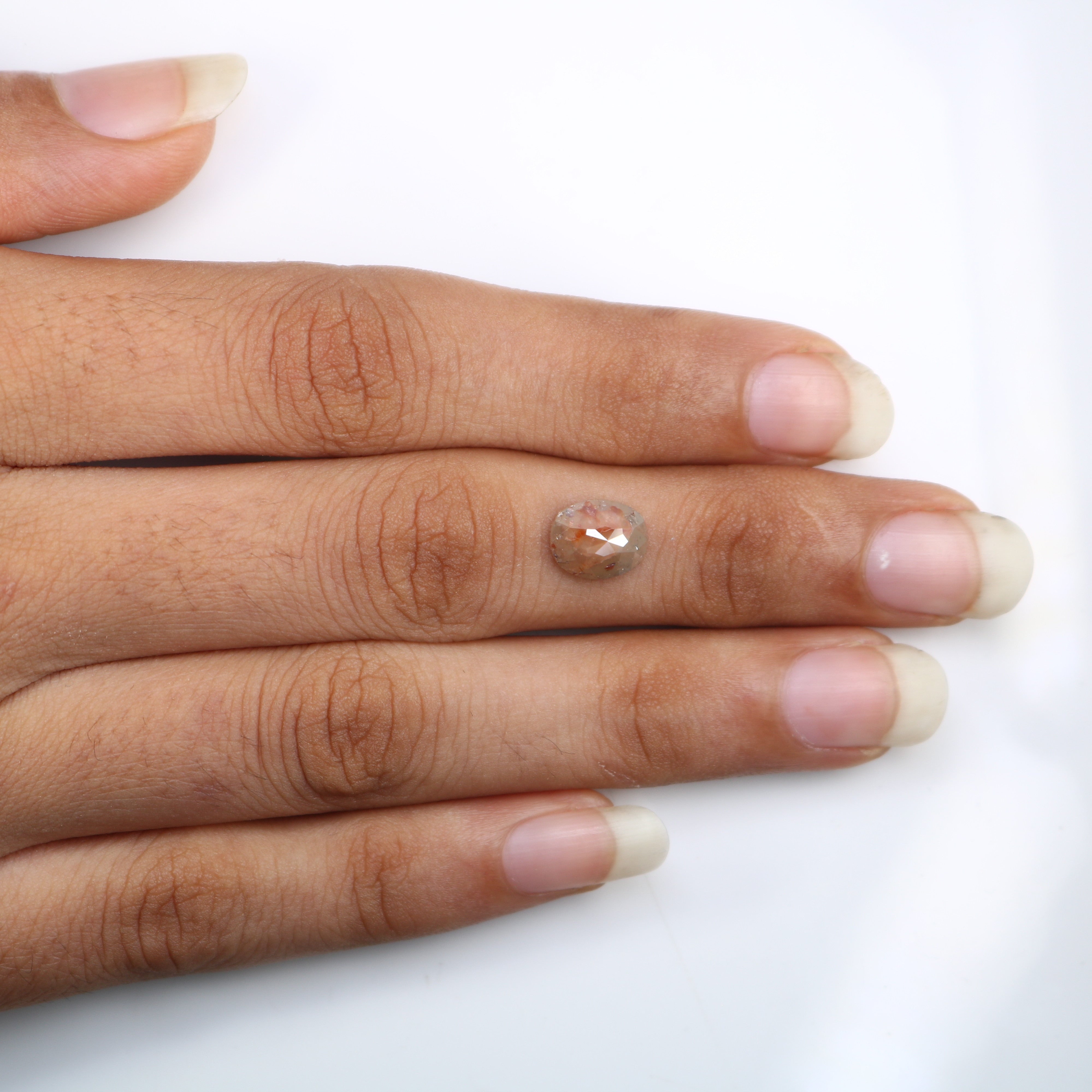 1.48 Carat Oval Shaped Diamond Ring Natural Loose Fancy Peach Color Diamond