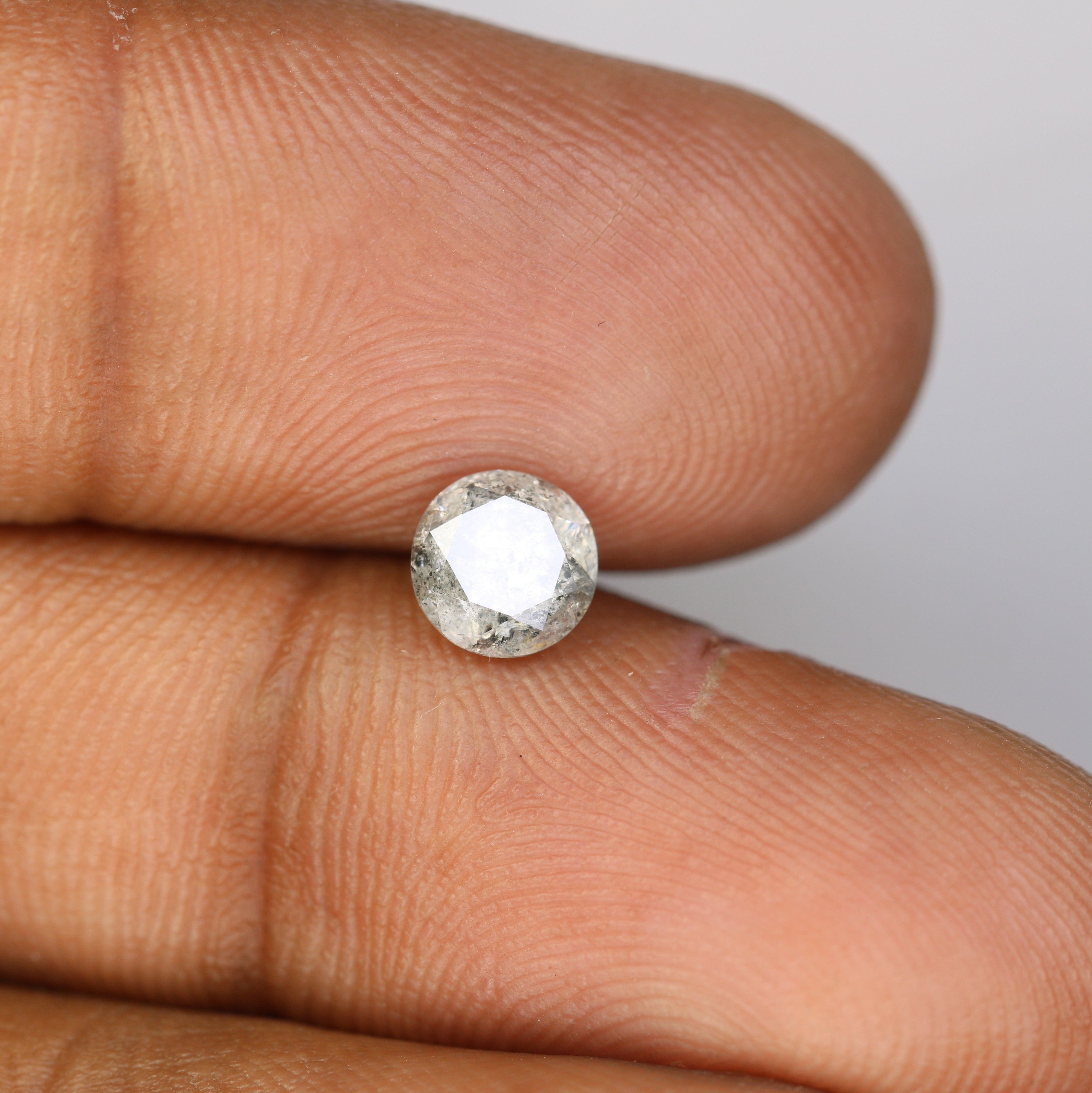 0.84 Carat Salt And Pepper Loose Round Brilliant Cut Diamond For Wedding Ring