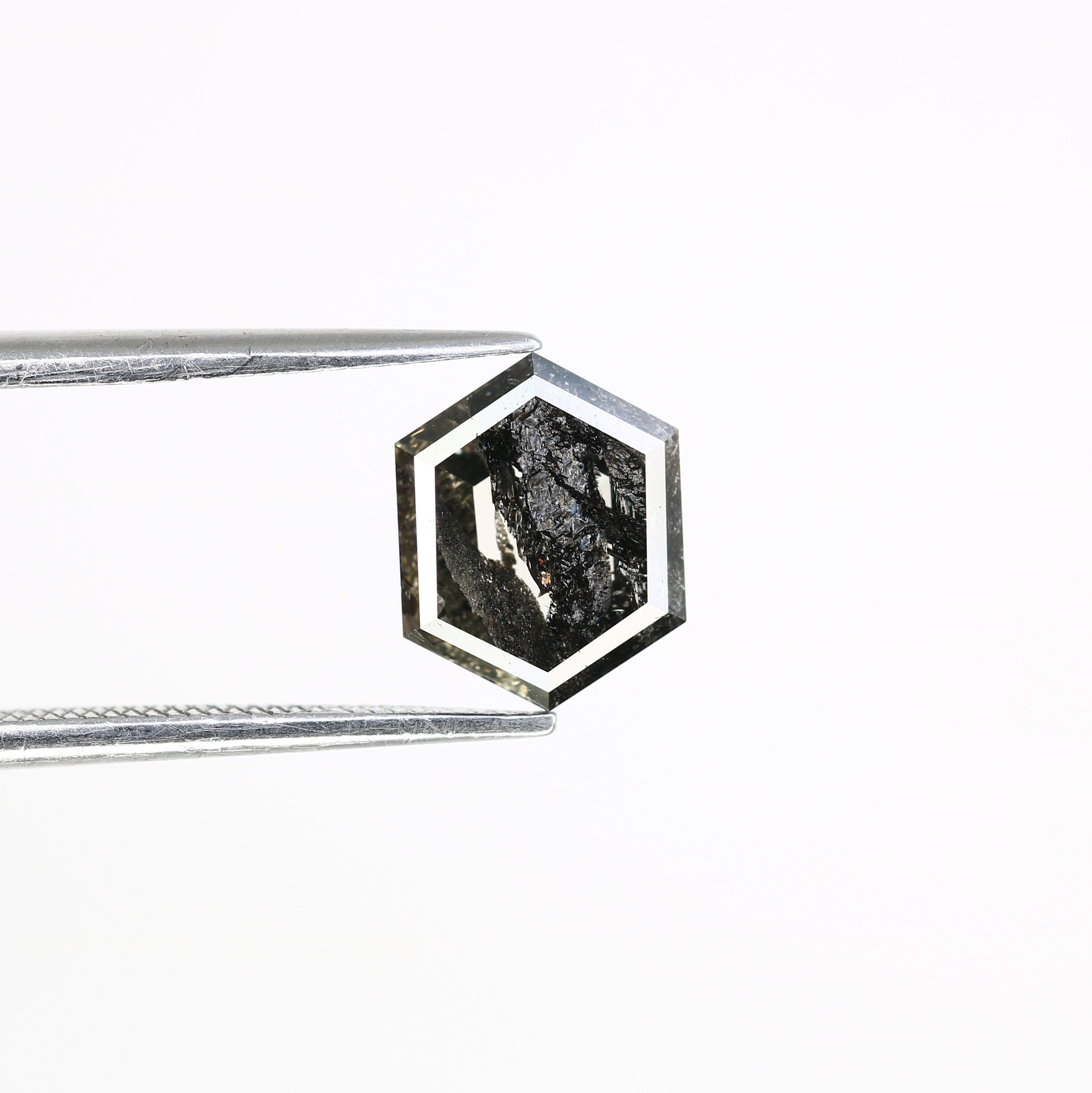 2.10 Carat Hexagon Shape 9.00 MM Salt And Pepper Loose Diamond For Wedding Ring