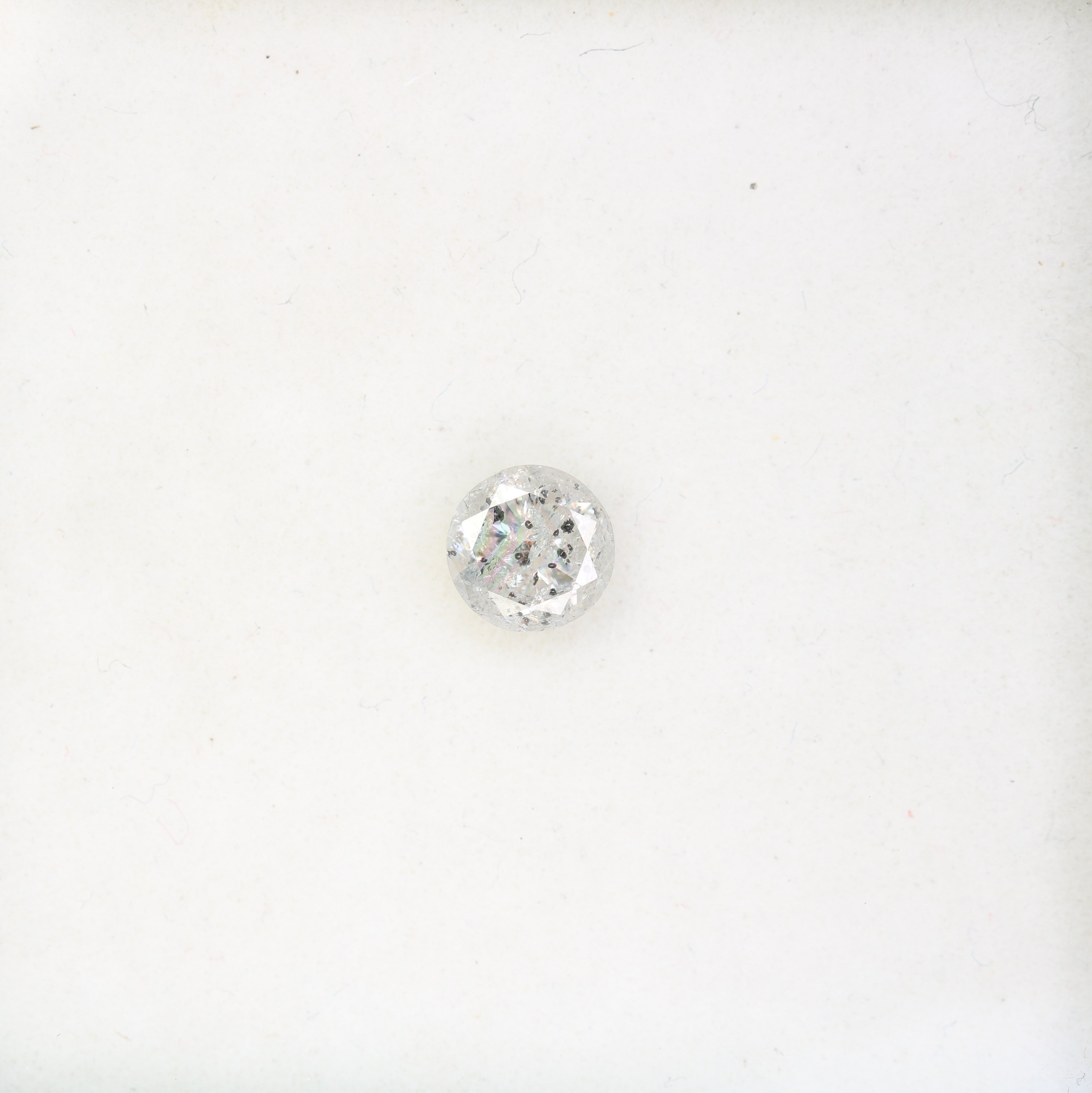 0.76 Carat Salt And Pepper Loose Round Brilliant Cut Diamond For Engagement Ring