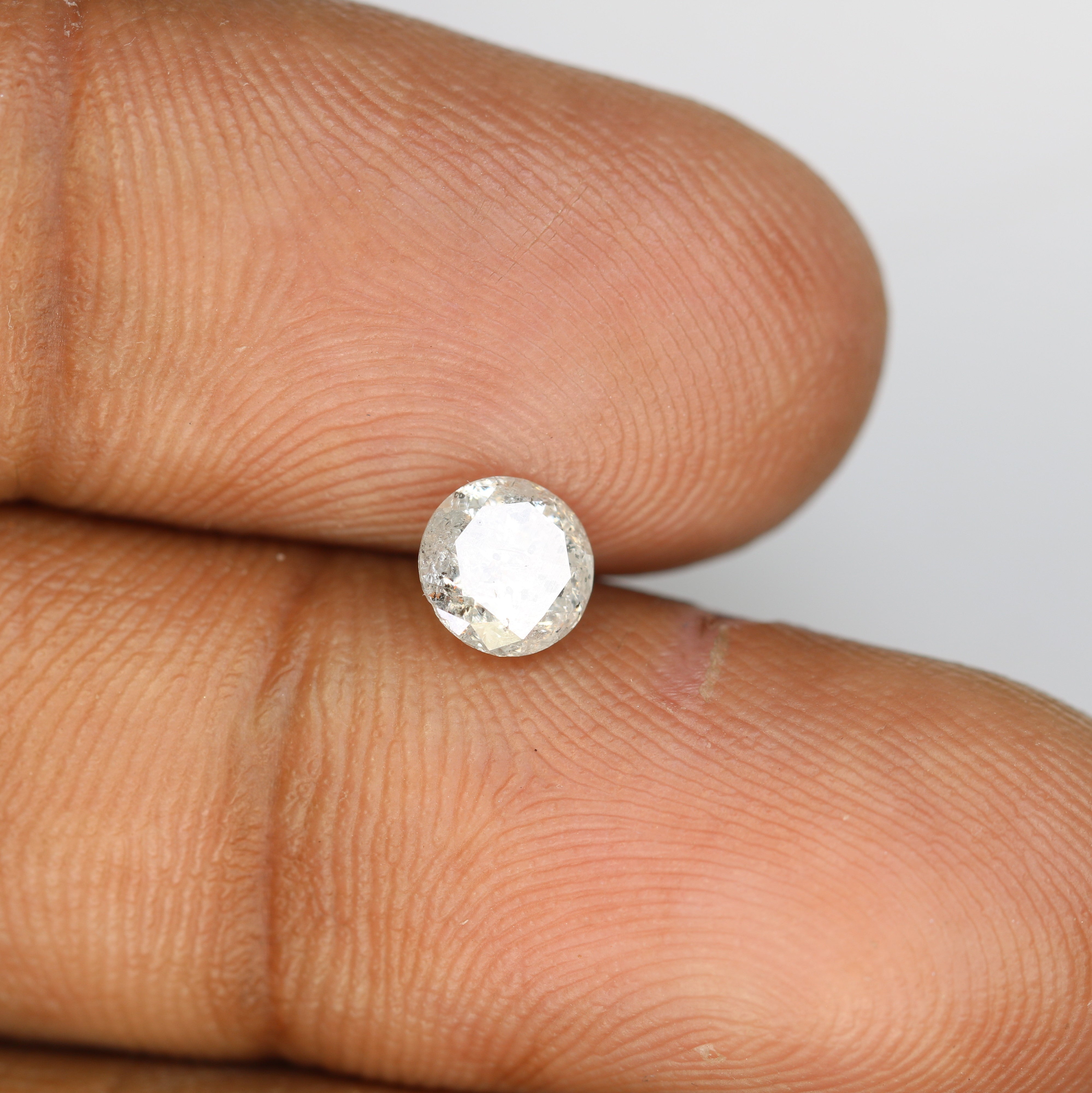 0.76 Carat Salt And Pepper Loose Round Brilliant Cut Diamond For Engagement Ring