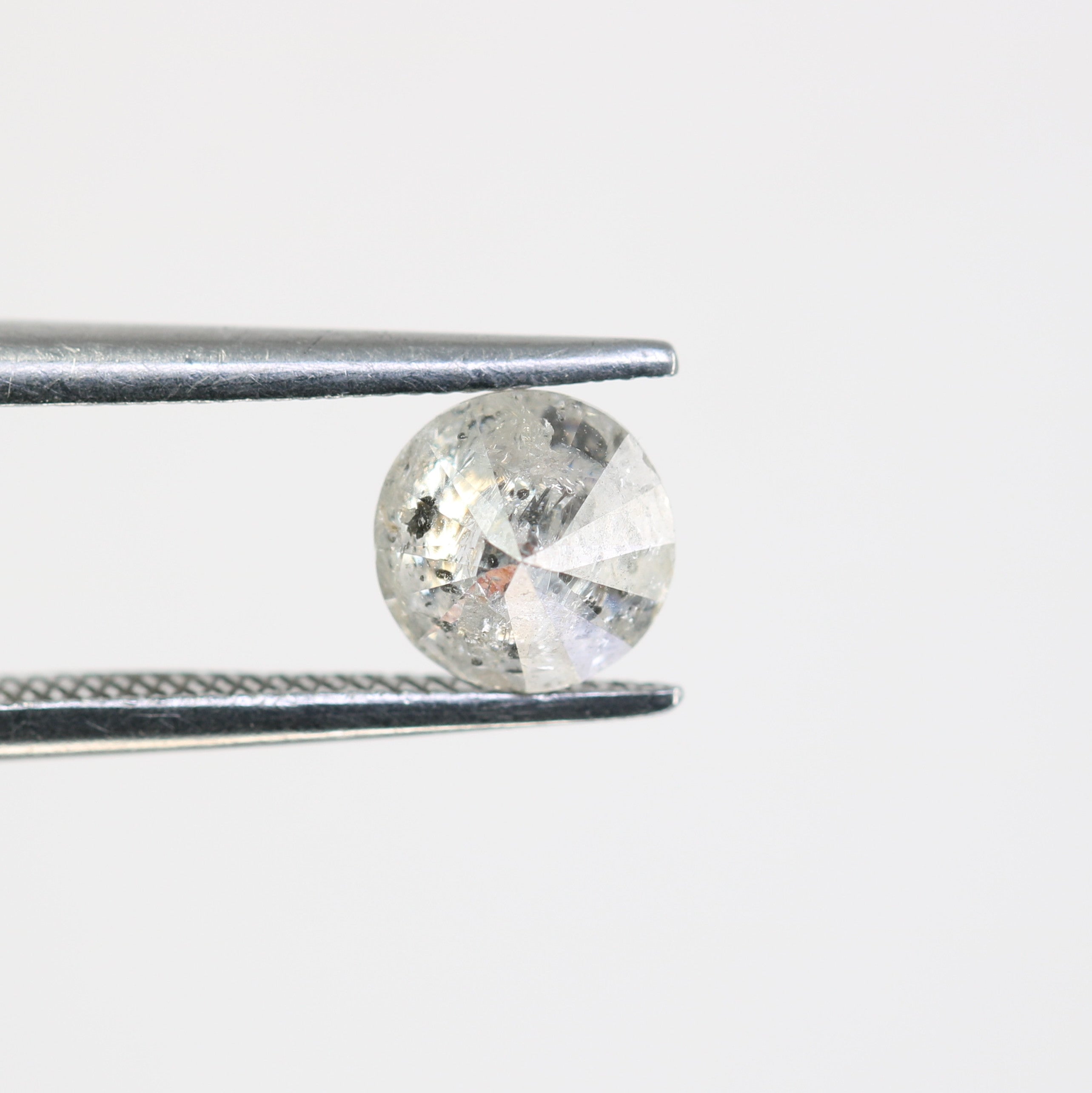 0.76 Carat Salt And Pepper Loose Round Brilliant Cut Diamond For Engagement Ring